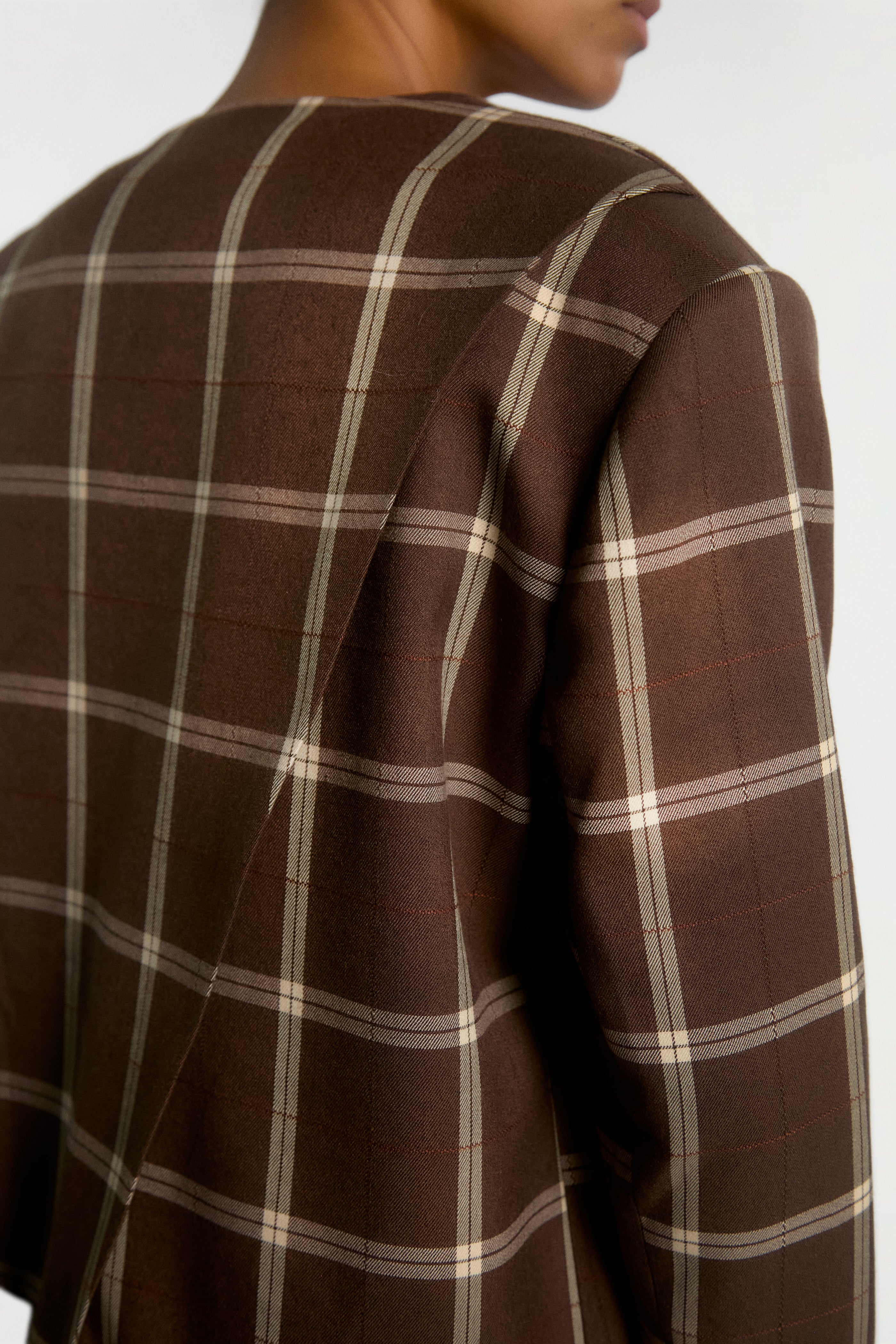 Aaiko Luray blazer quadri marrone Dark Mocha