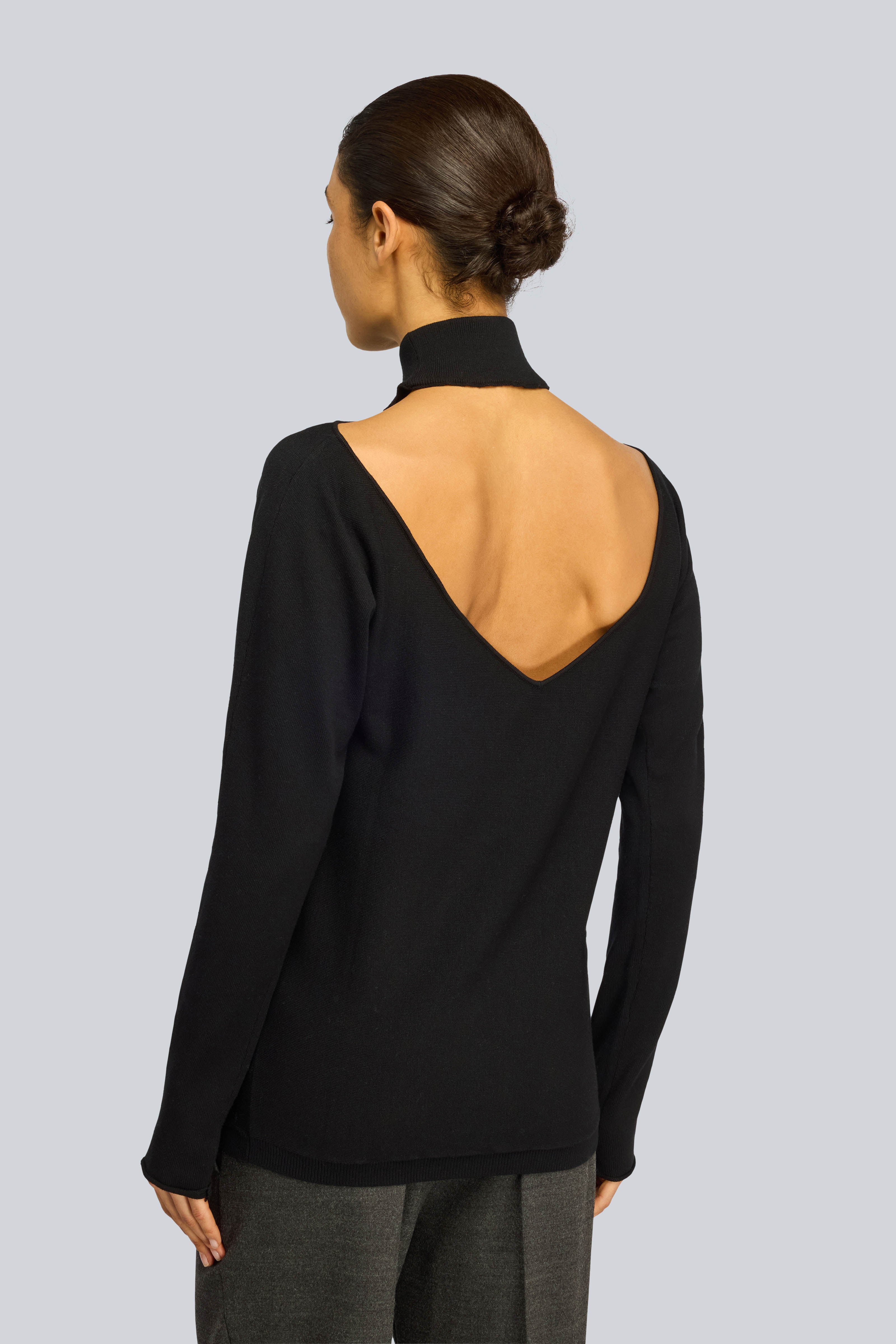 Semicouture Blache S6WC33 maglia nero scollo schiena