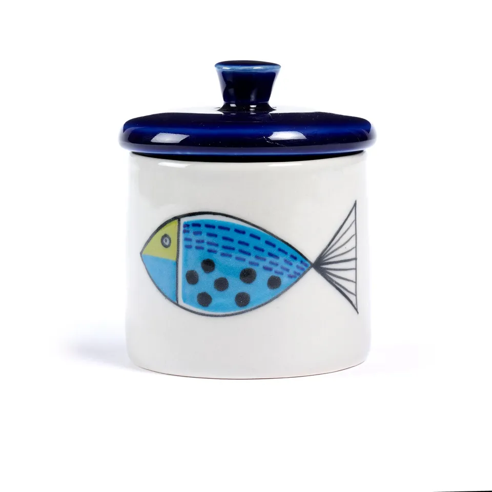 On Earth Cooperative Collection Kaa barattolino ceramica blu 8,5x10 cm