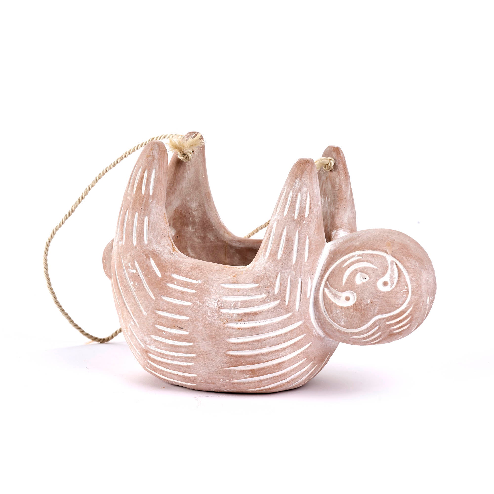 On Earth Cooperative Collection Bradipo vaso terracotta naturale da appendere
