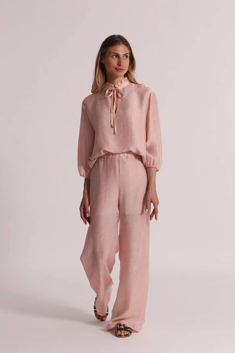Mimi Mua Pantalone in Tessuto Jacquard Rosa
