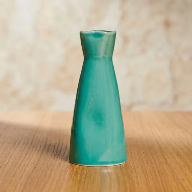 On Earth Soft vaso turchese h 20,5 cm ceramica