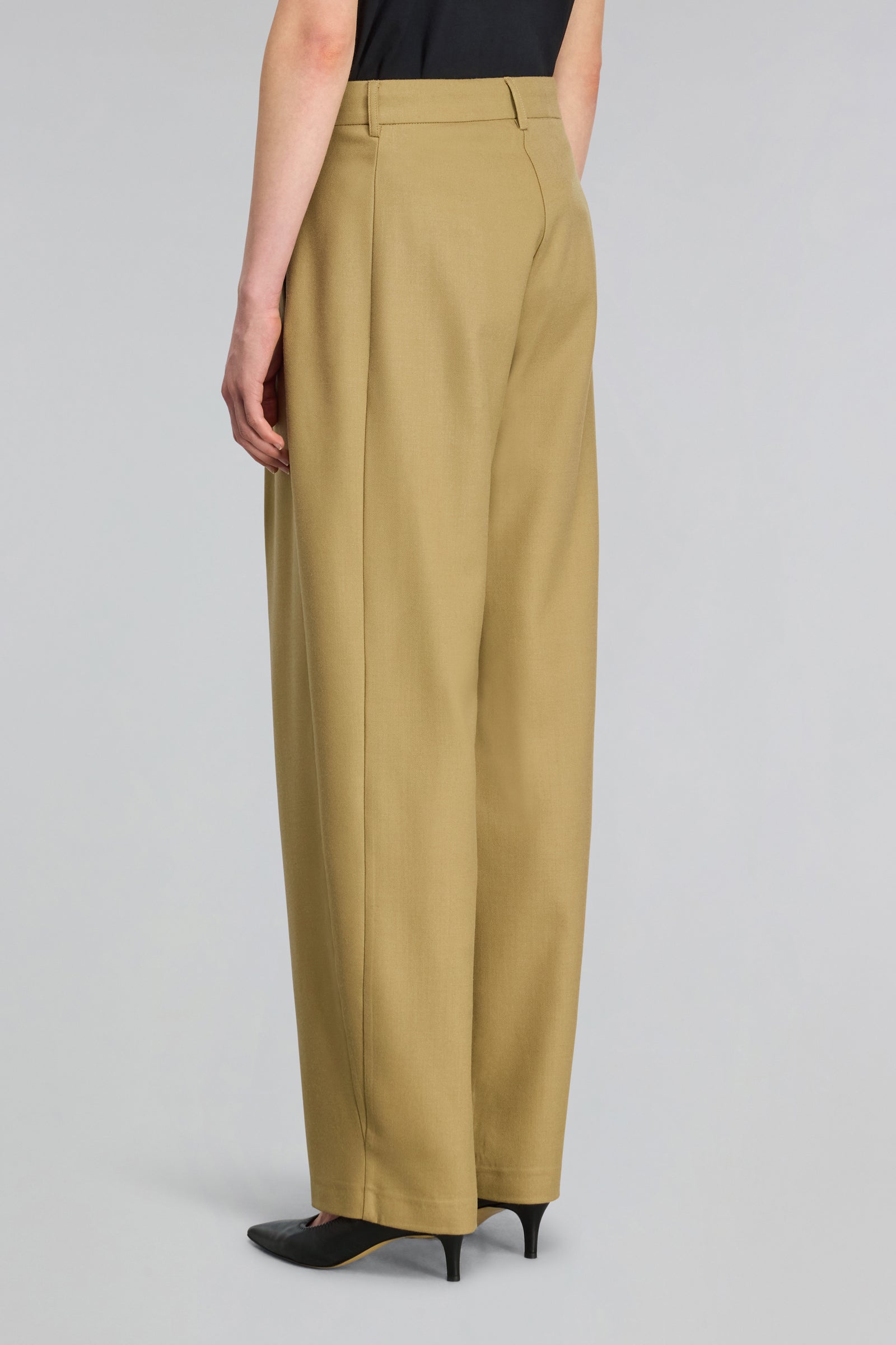Semicouture Melba pantalone flanella cachi pinces