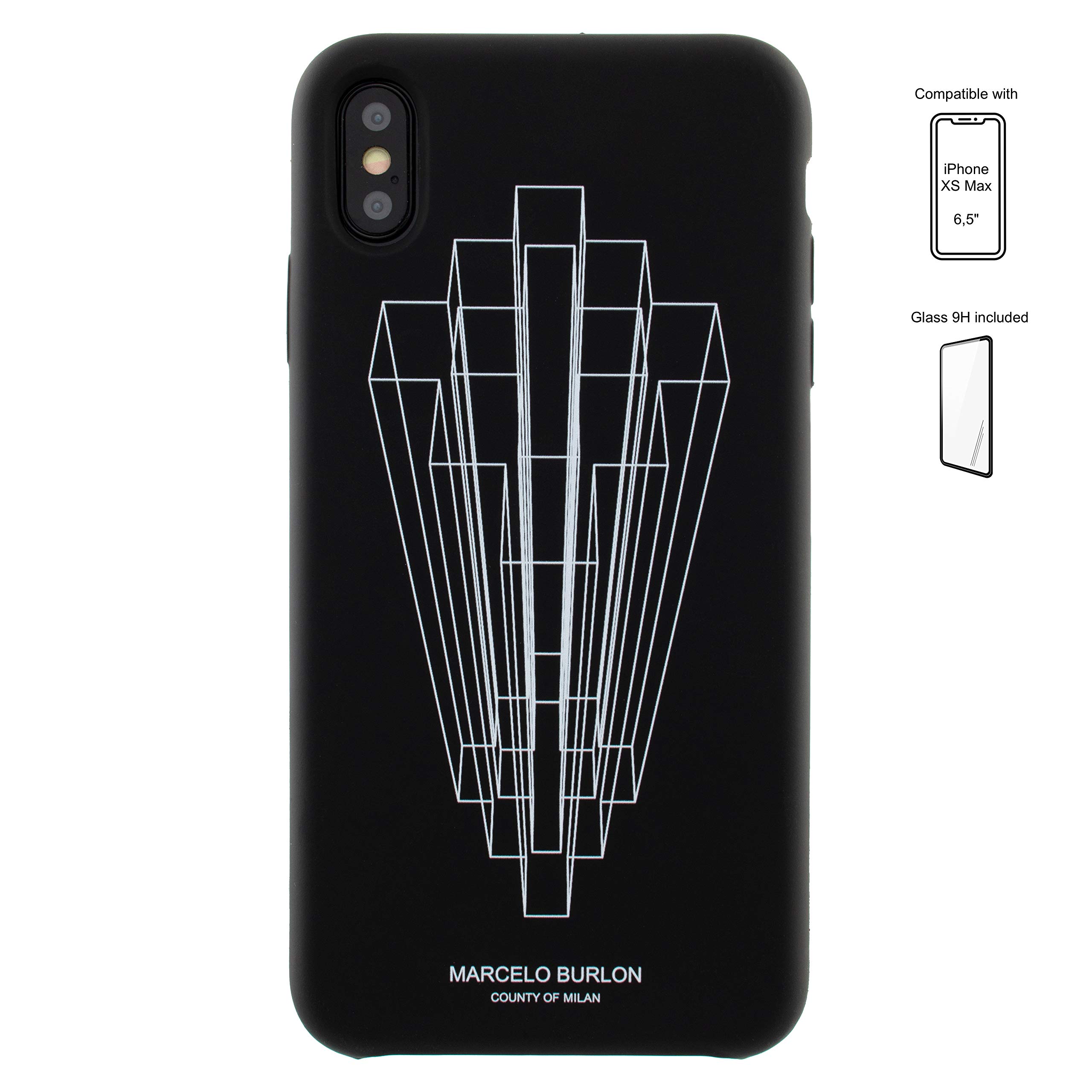 Marcelo Burlon County of Milan cover iPhone XS Max + vetro antigraffio