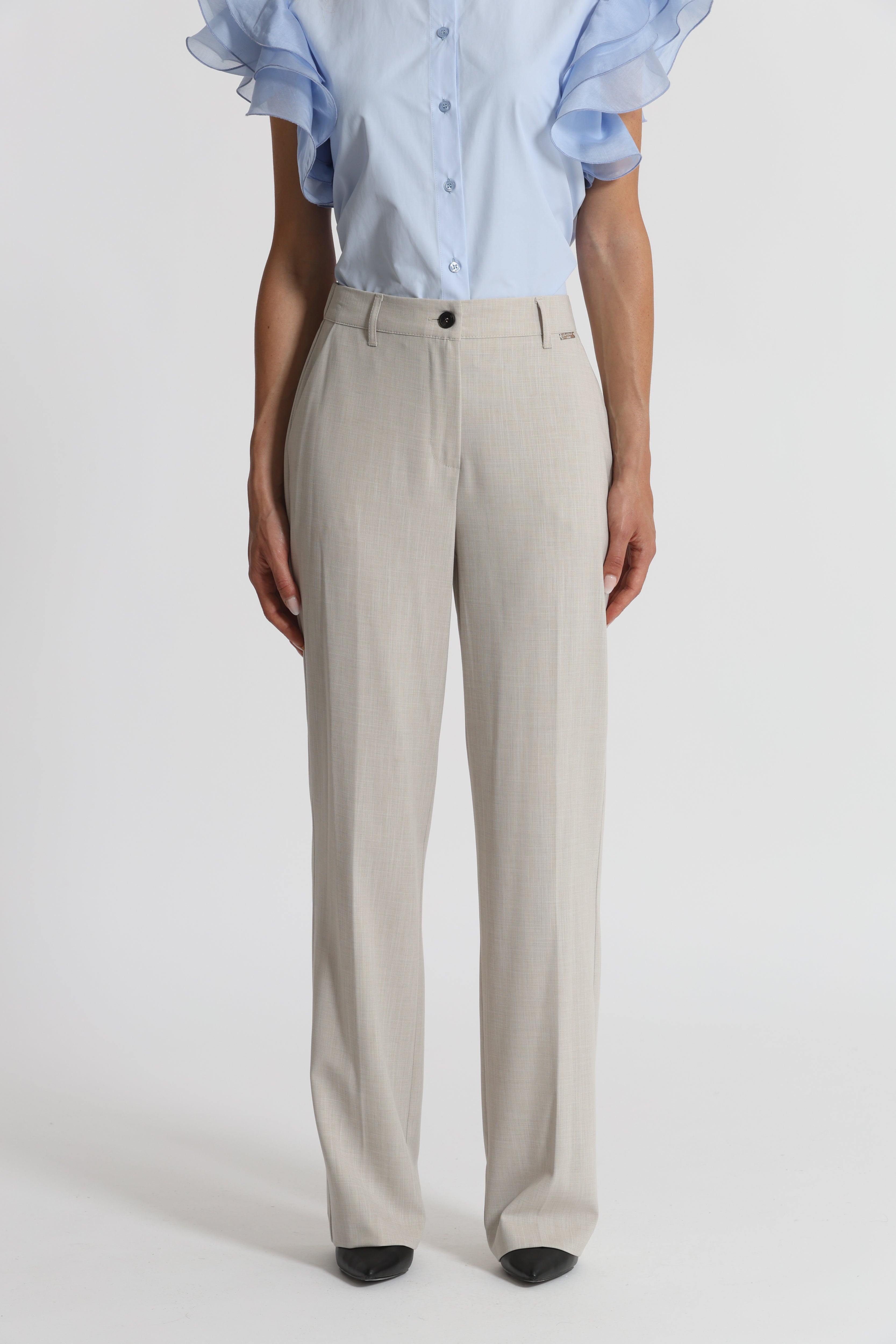 Mimi Mua Pantalone Palazzo Beige