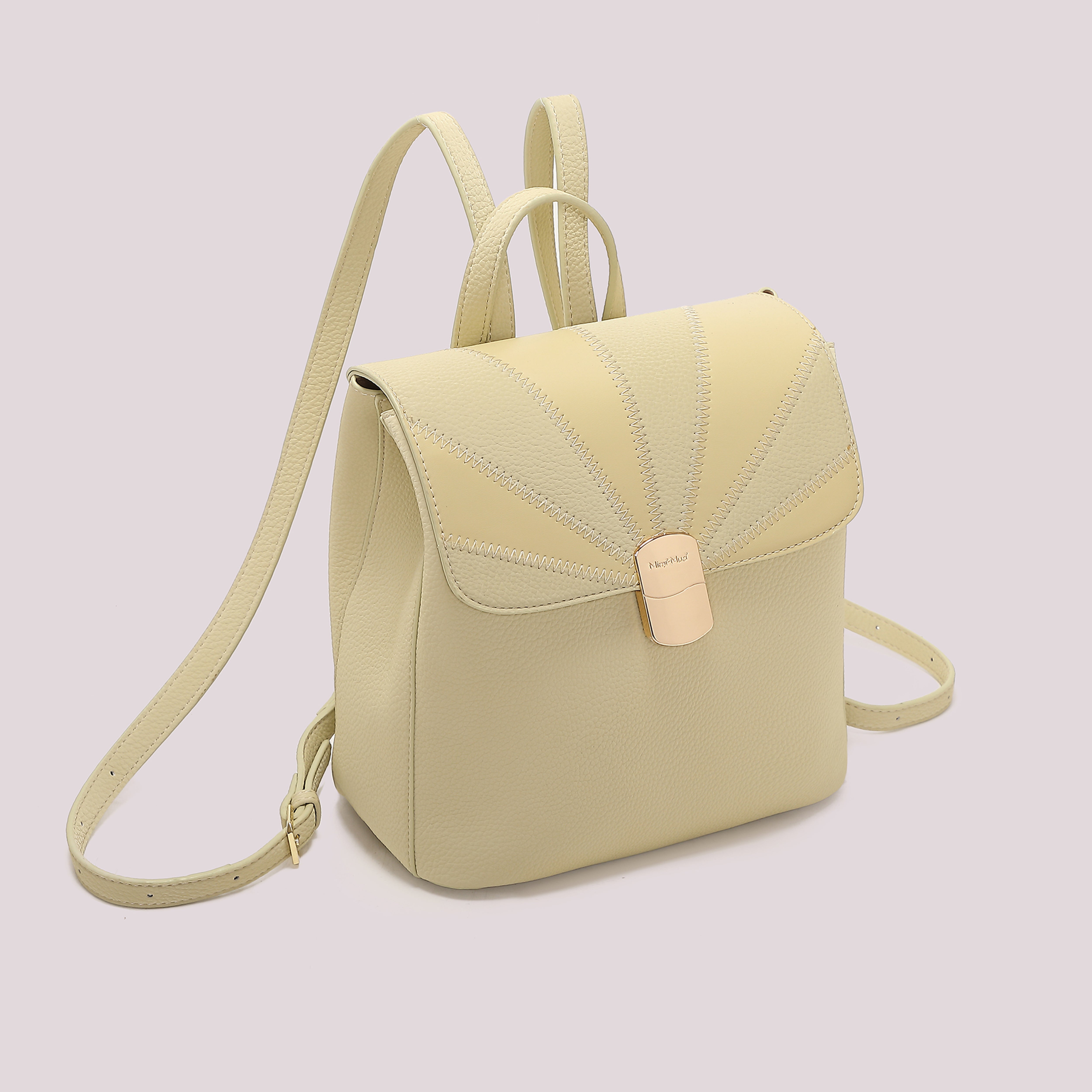 Mimi Mua Patta Patchwork zaino bianco ecopelle