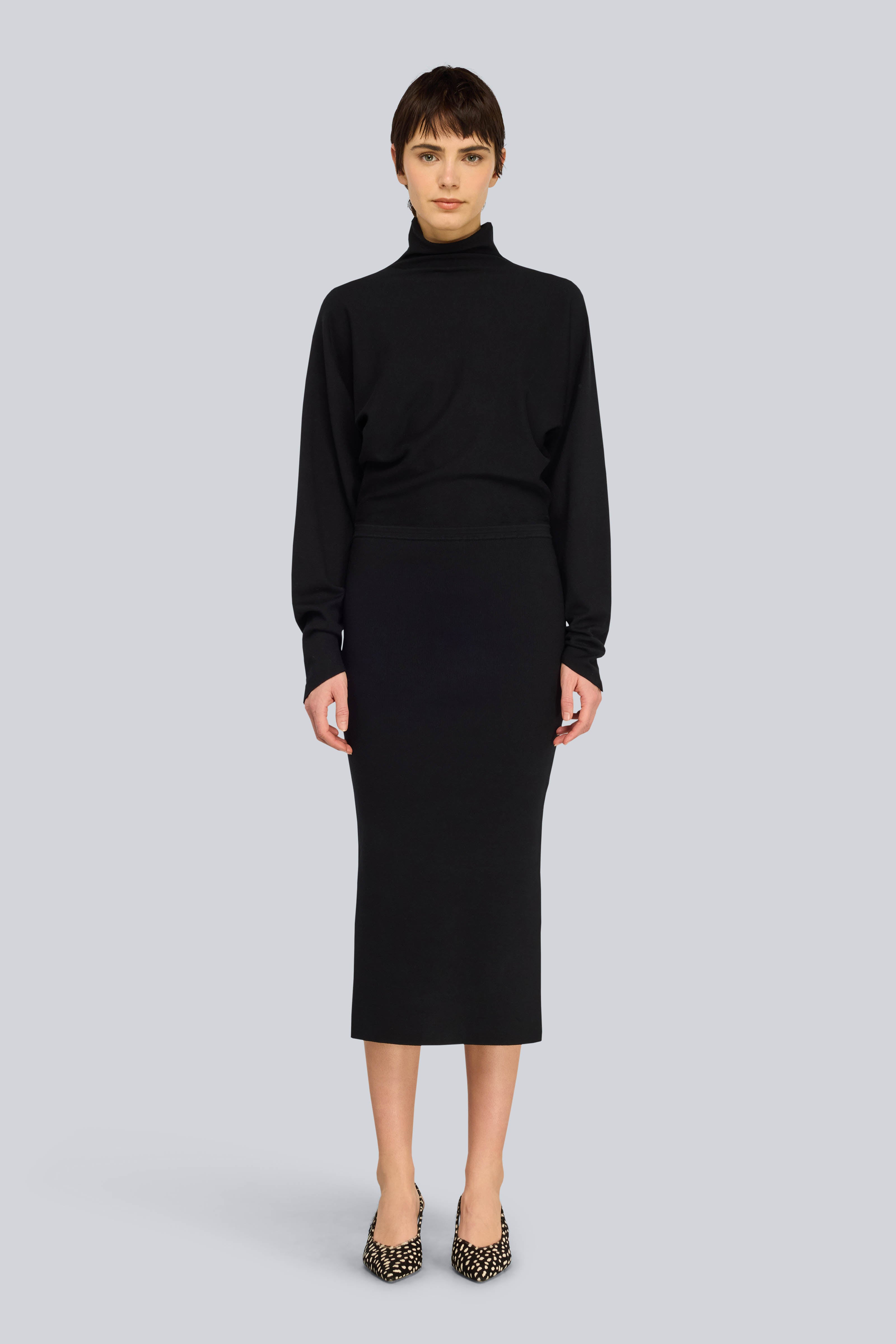 Semicouture Callie S6WC39 abito nero viscosa elasticizzata