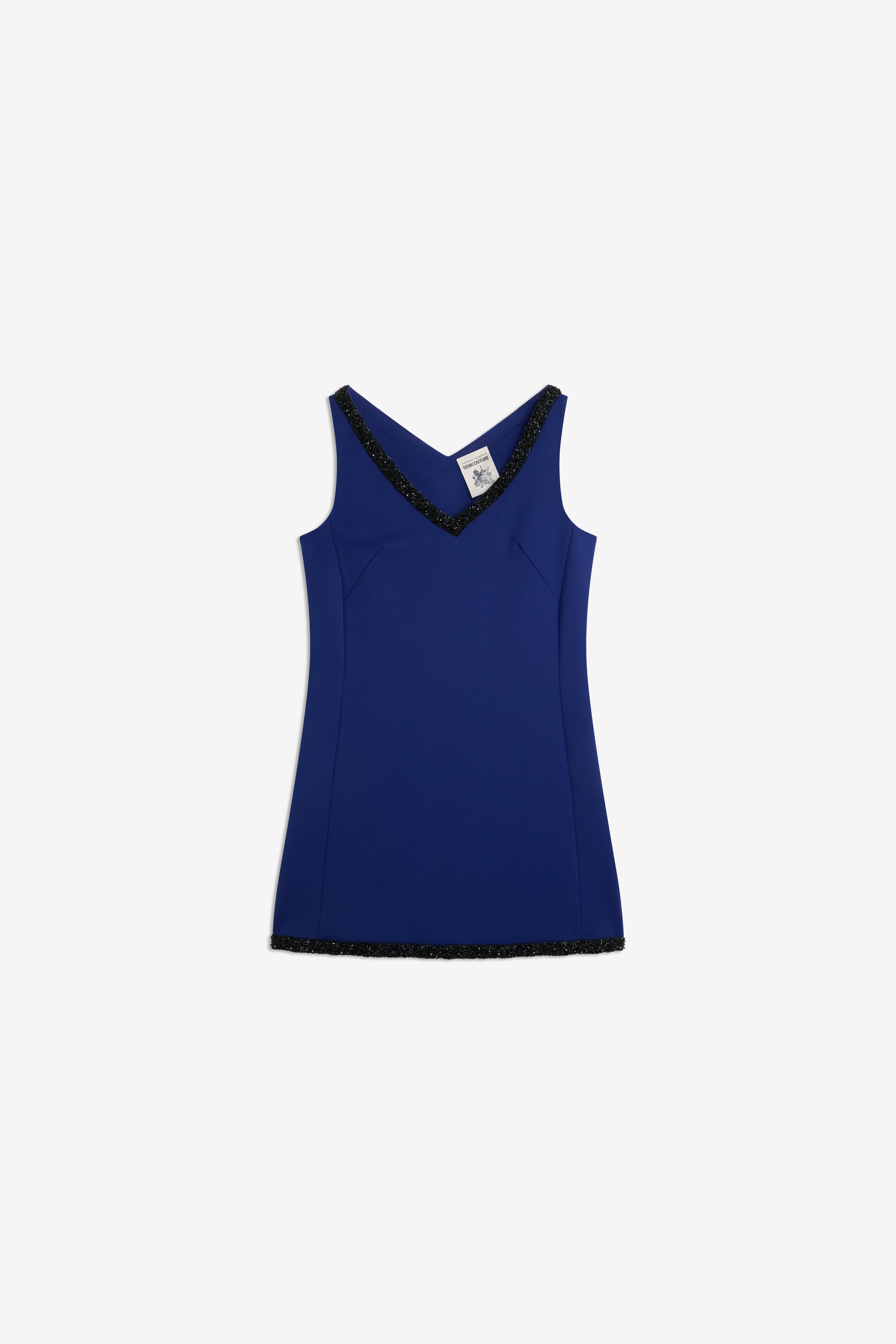 Semicouture Phillis abito cina lana scollo V