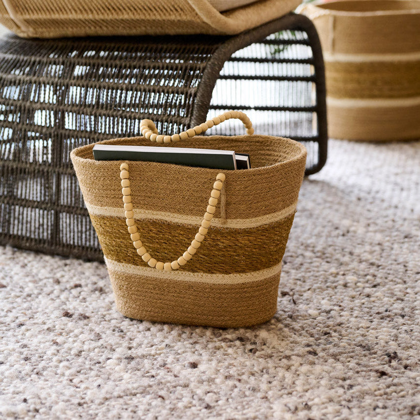On Earth Cooperative Collection Pearl cesto borsa juta naturale 36x15x25 cm
