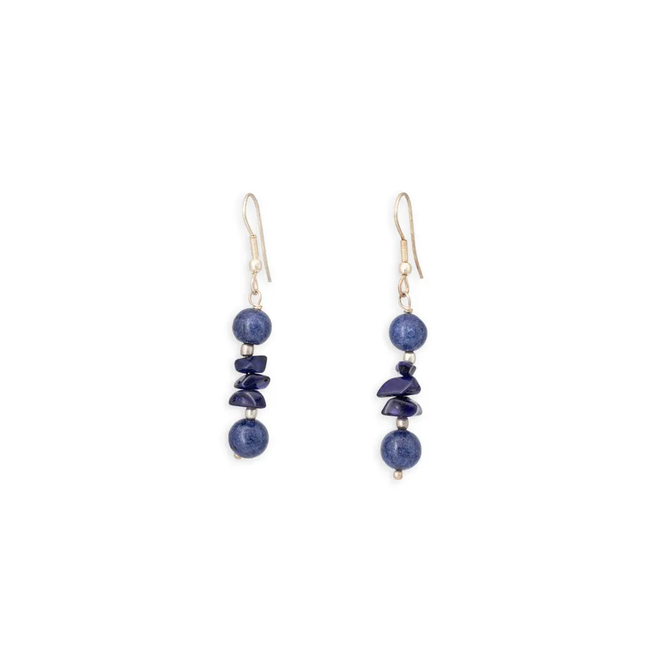 On Earth Summer orecchini quarzo blu 5,5 cm