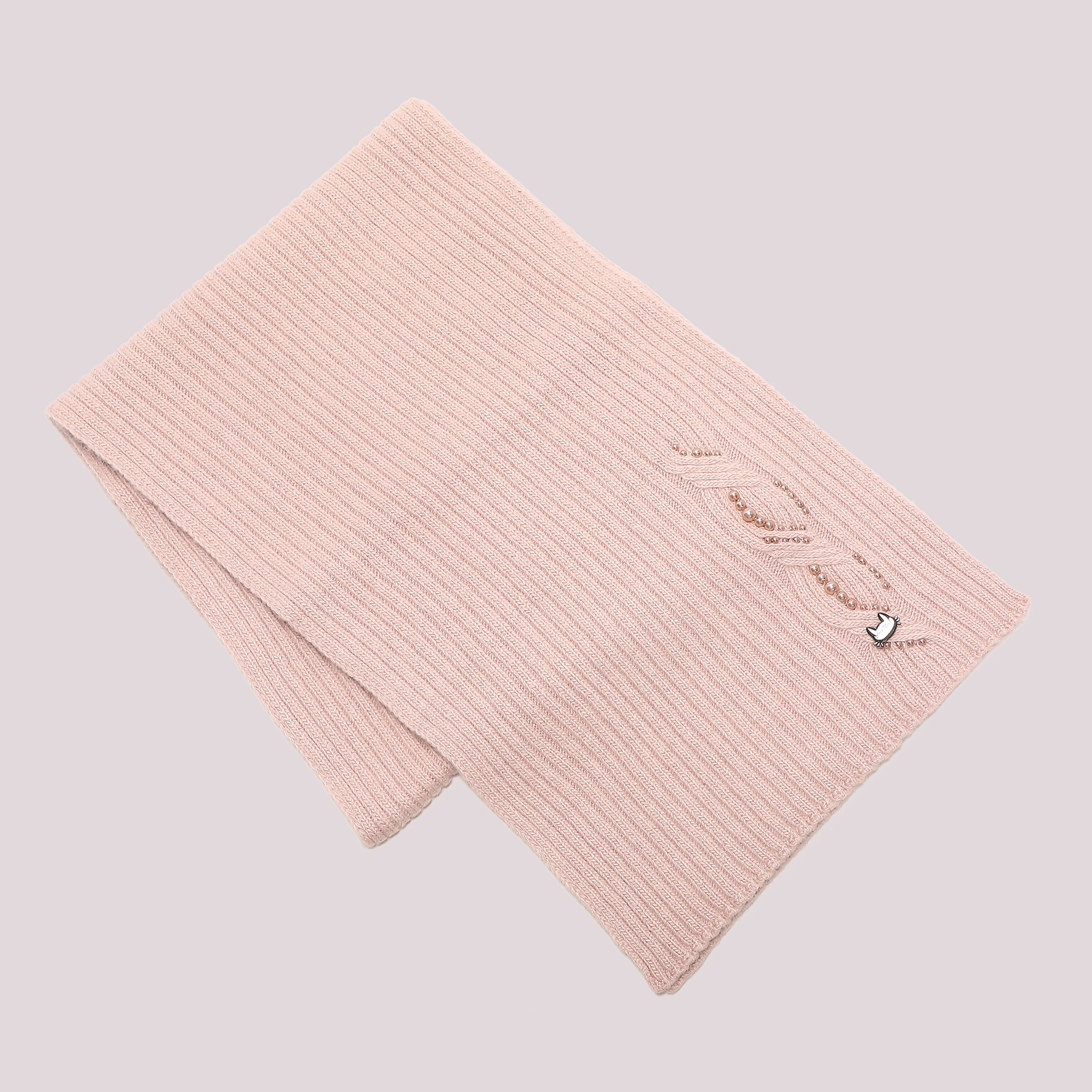 Mimi Mua sciarpa con perline bianco calda