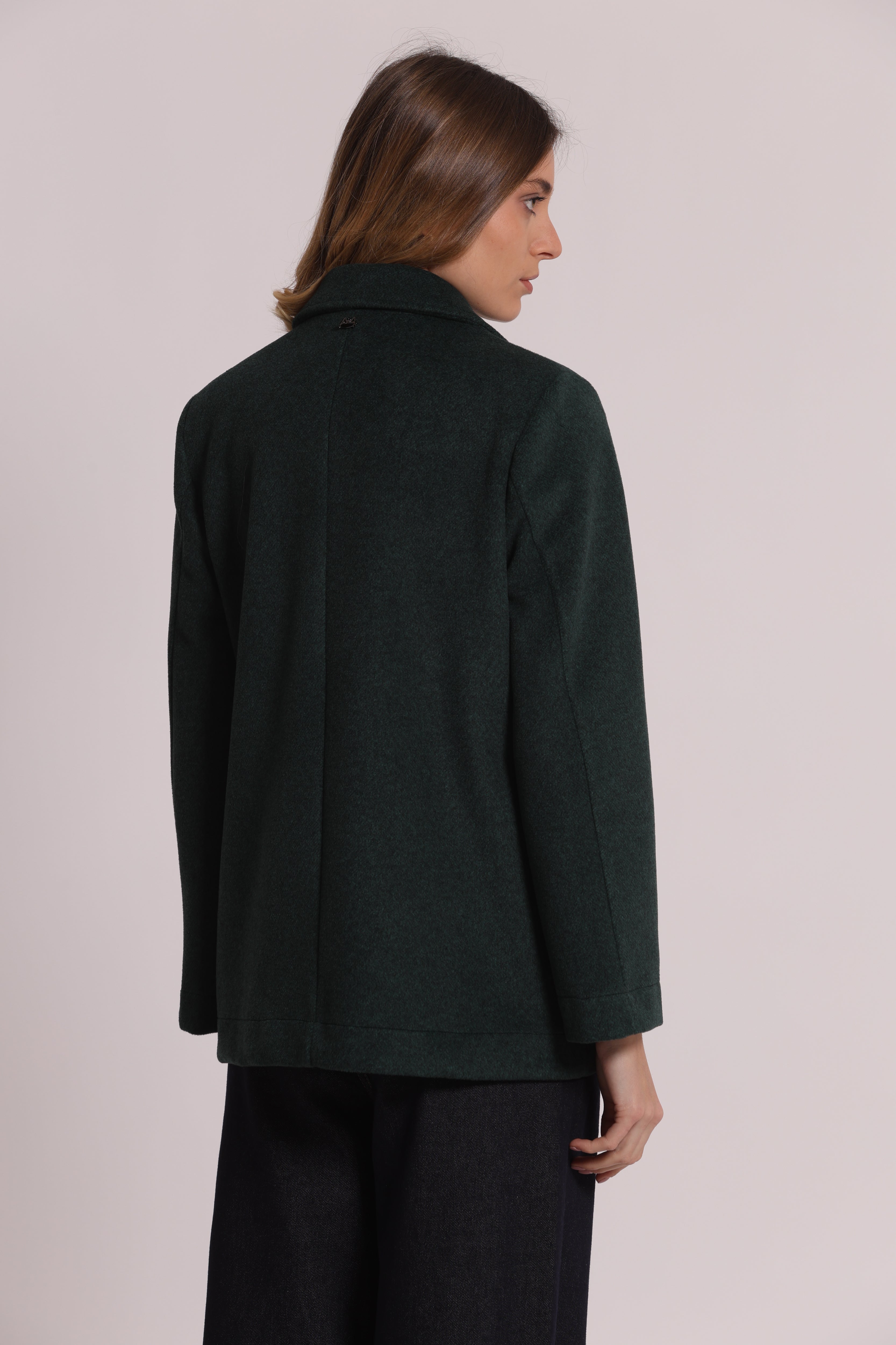 Mimi Mua Giaccone Corto Sfoderato Verde Till Cappotto