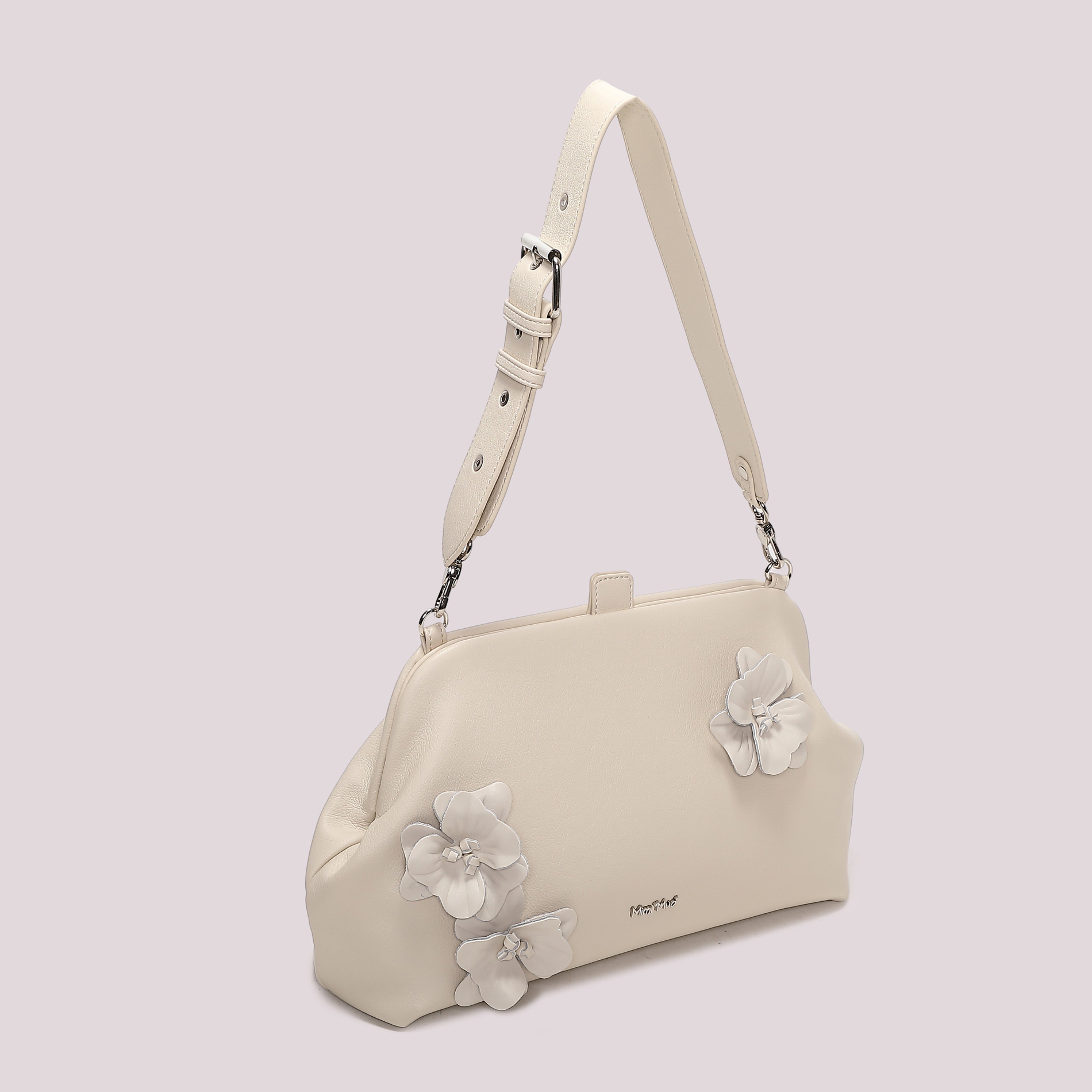 Mimi Mua Bauletto borsa nera con fiori