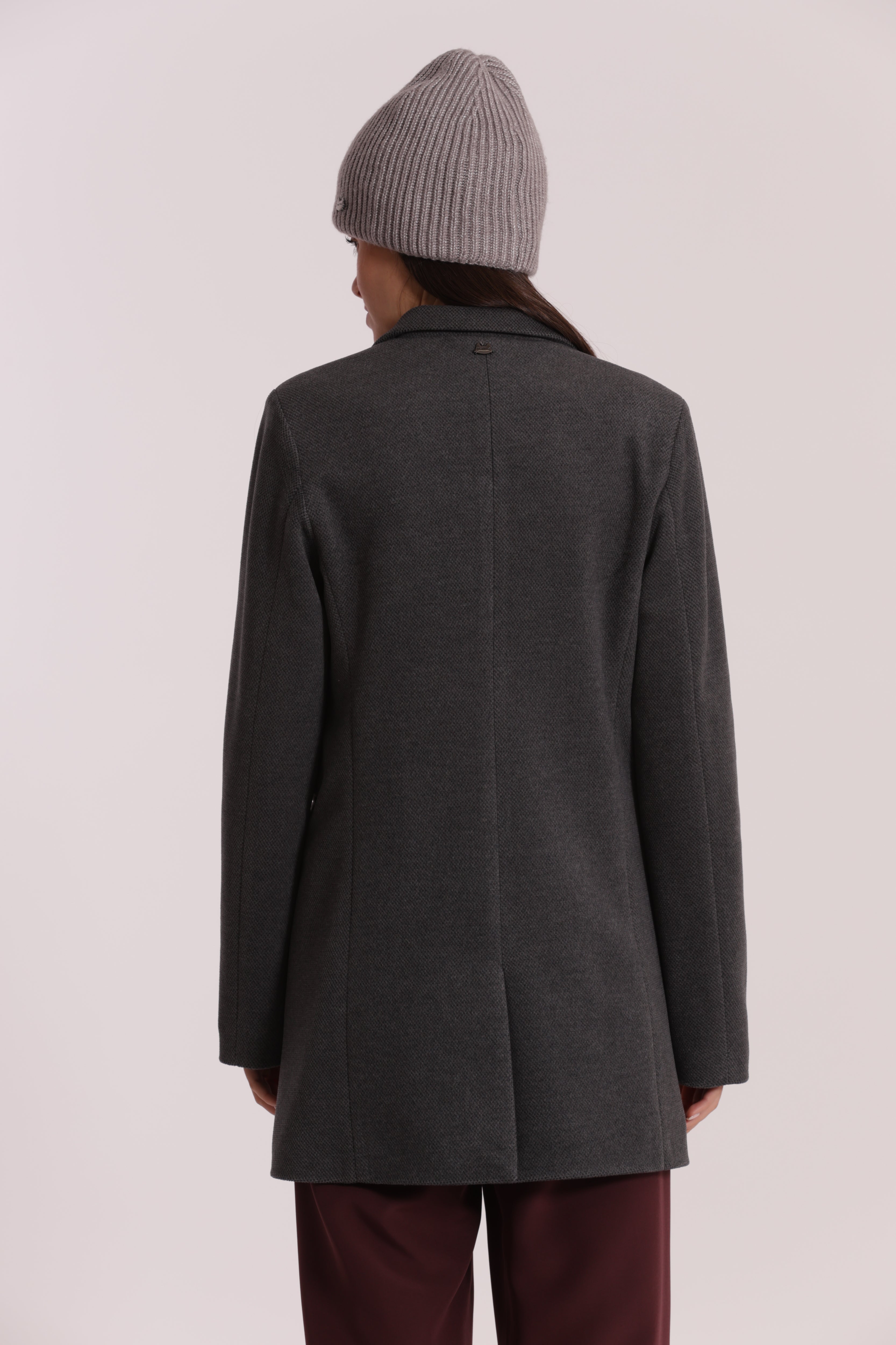 Mimi Mua Cappotto Corto Doppio Petto Nero