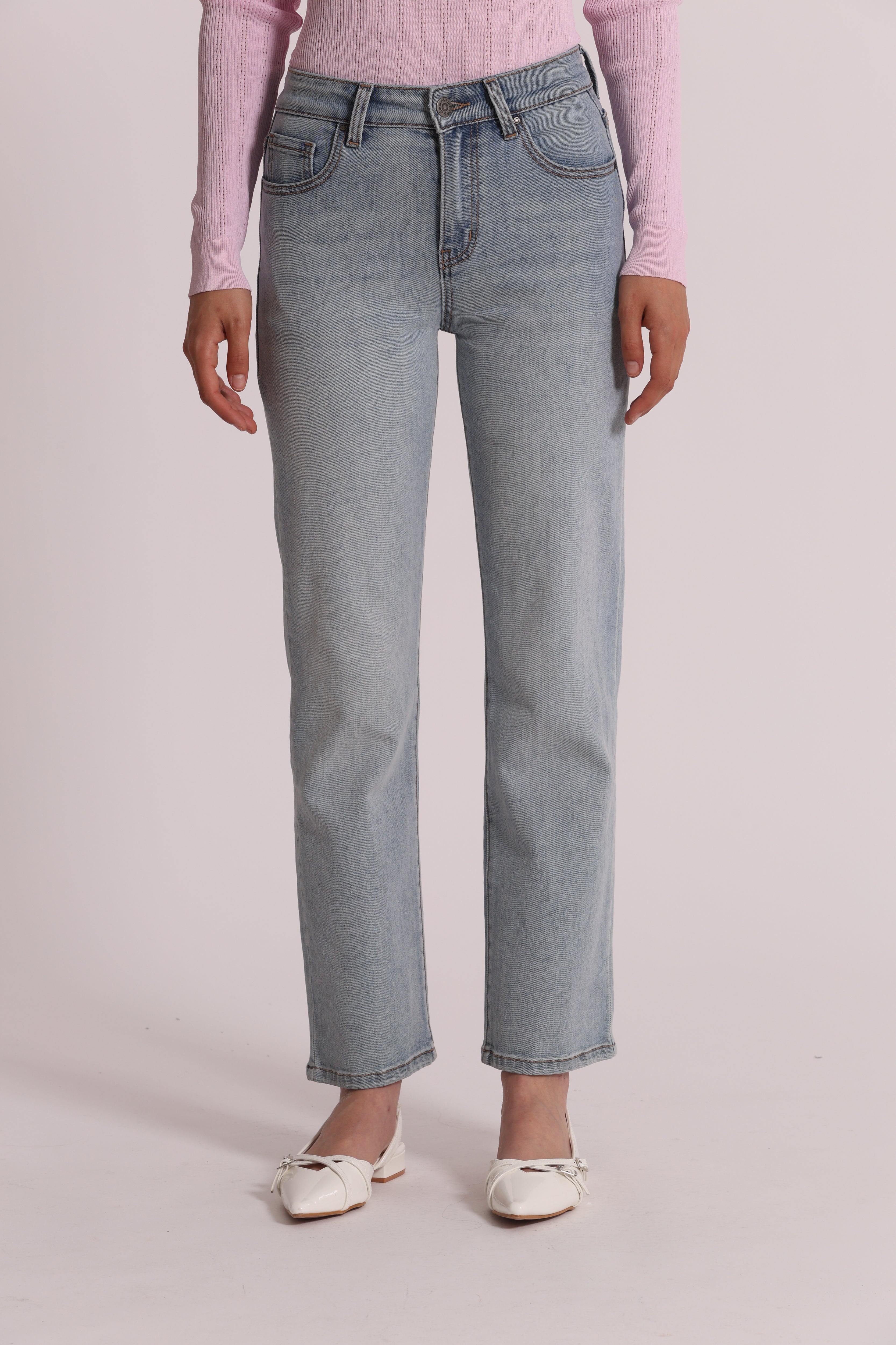 Mimi Mua Jeans Sigaretta denim blu chiaro