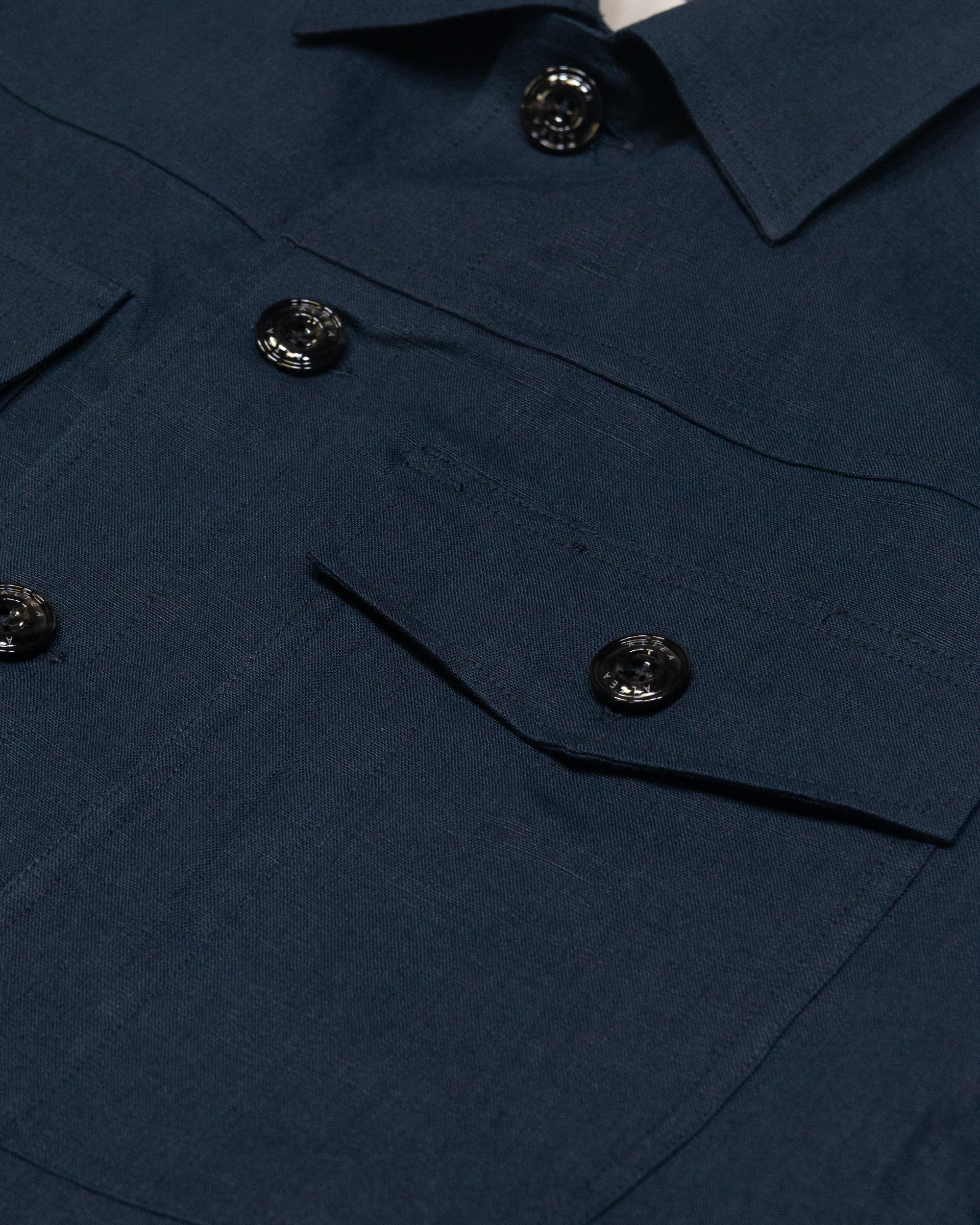 Altea Mitchell overshirt blu navy lino sfoderata