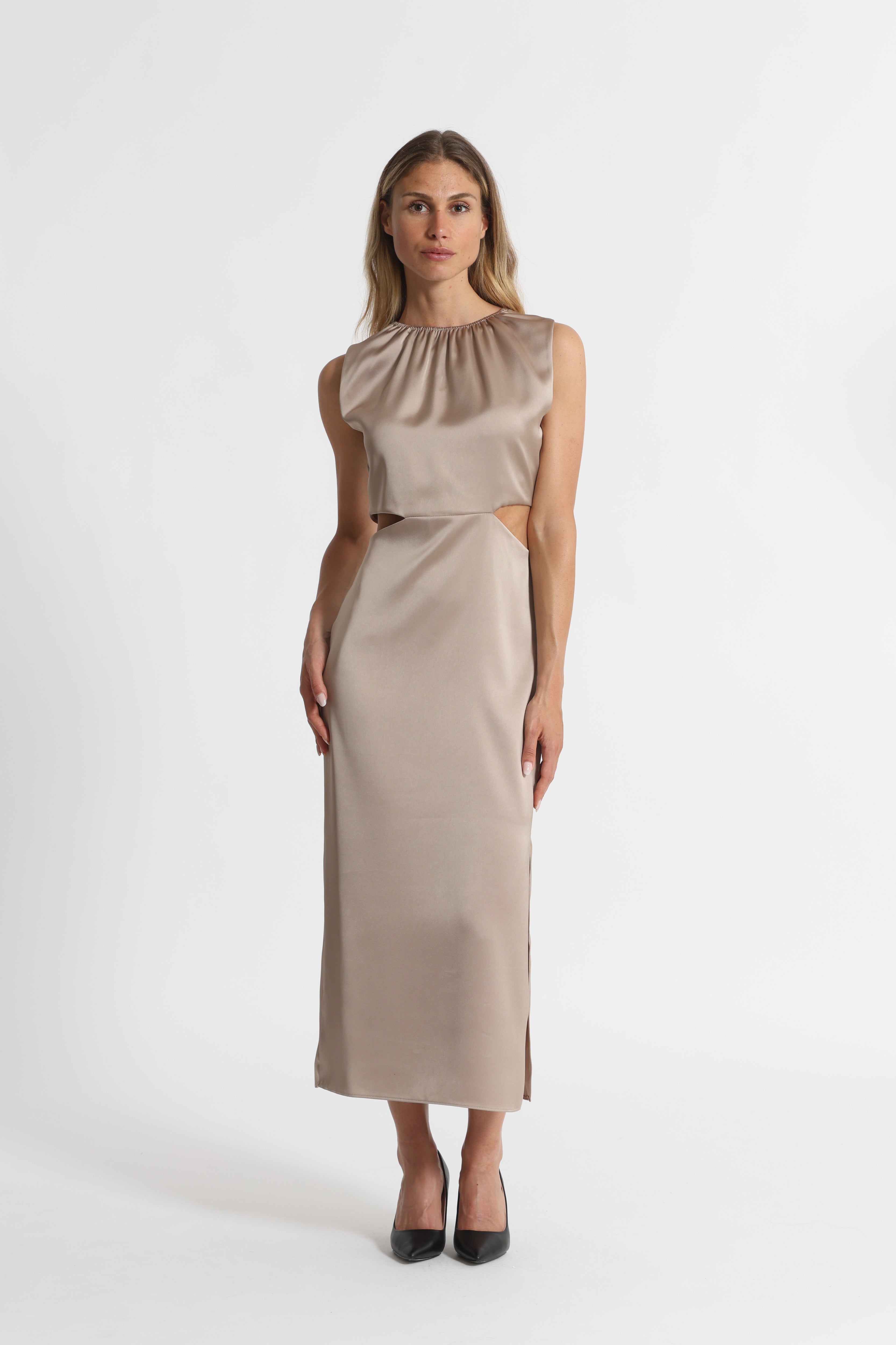 Mimi Mua Midi con Cut Out Abito Nero XS