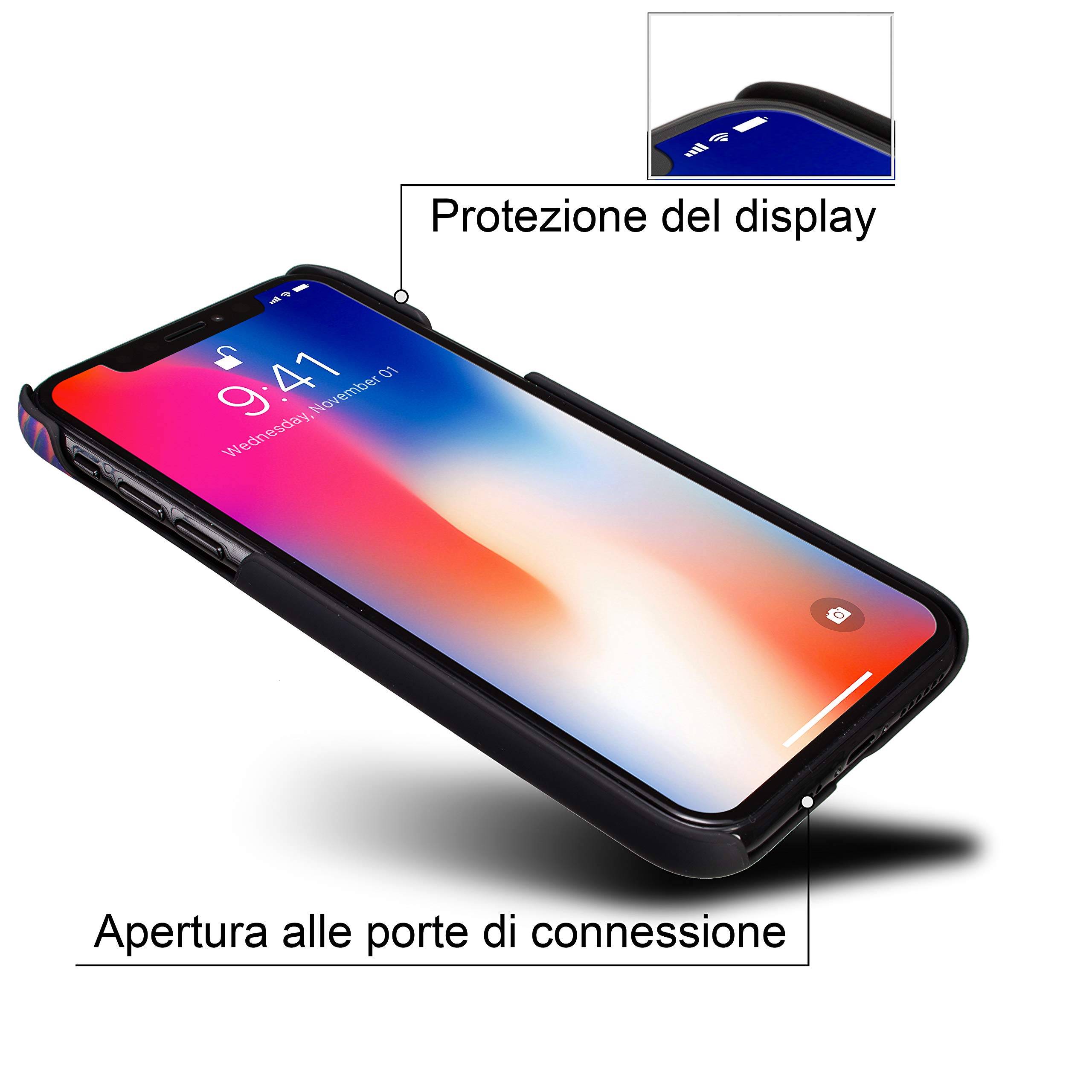Marcelo Burlon County of Milan cover iPhone XS/X rigida antiurto