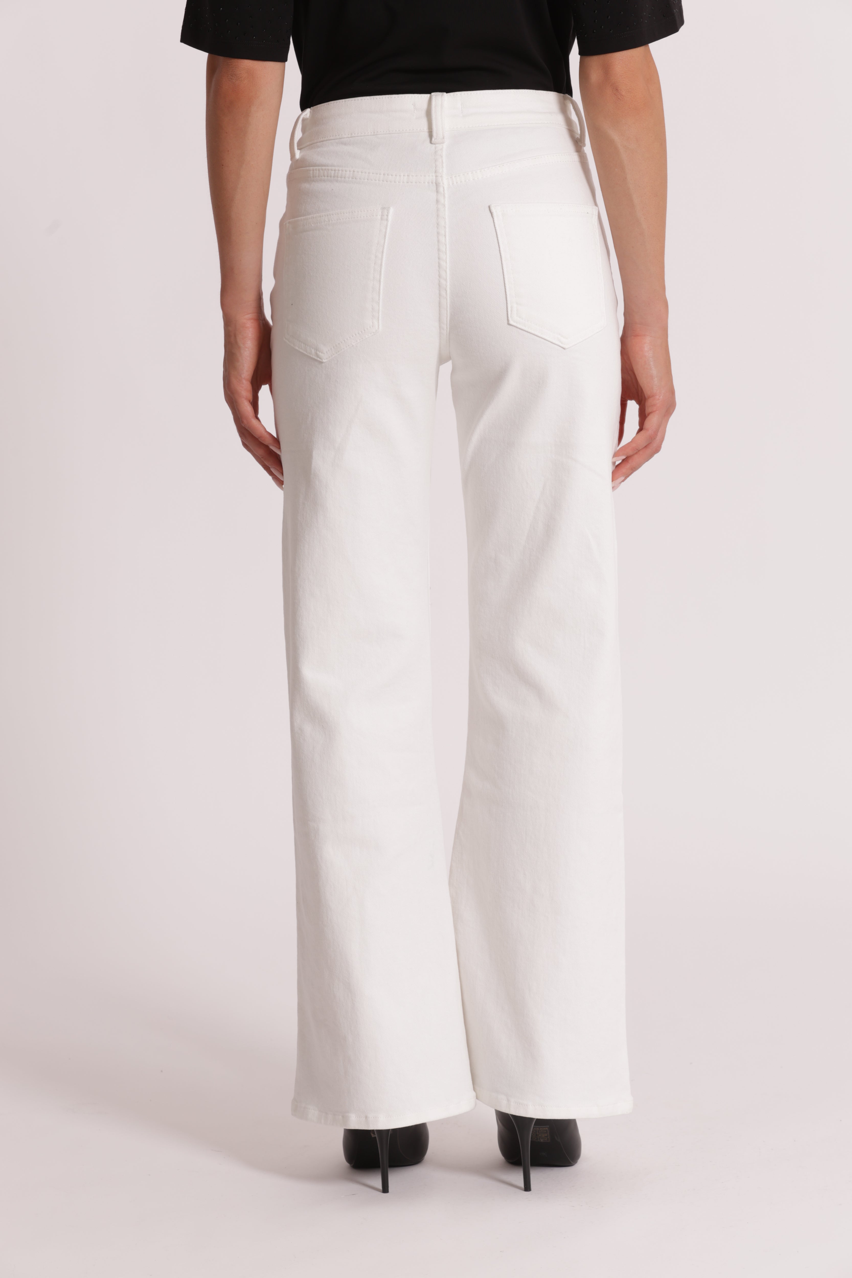 Mimi Mua jeans pioggia di strass jeans bianco denim