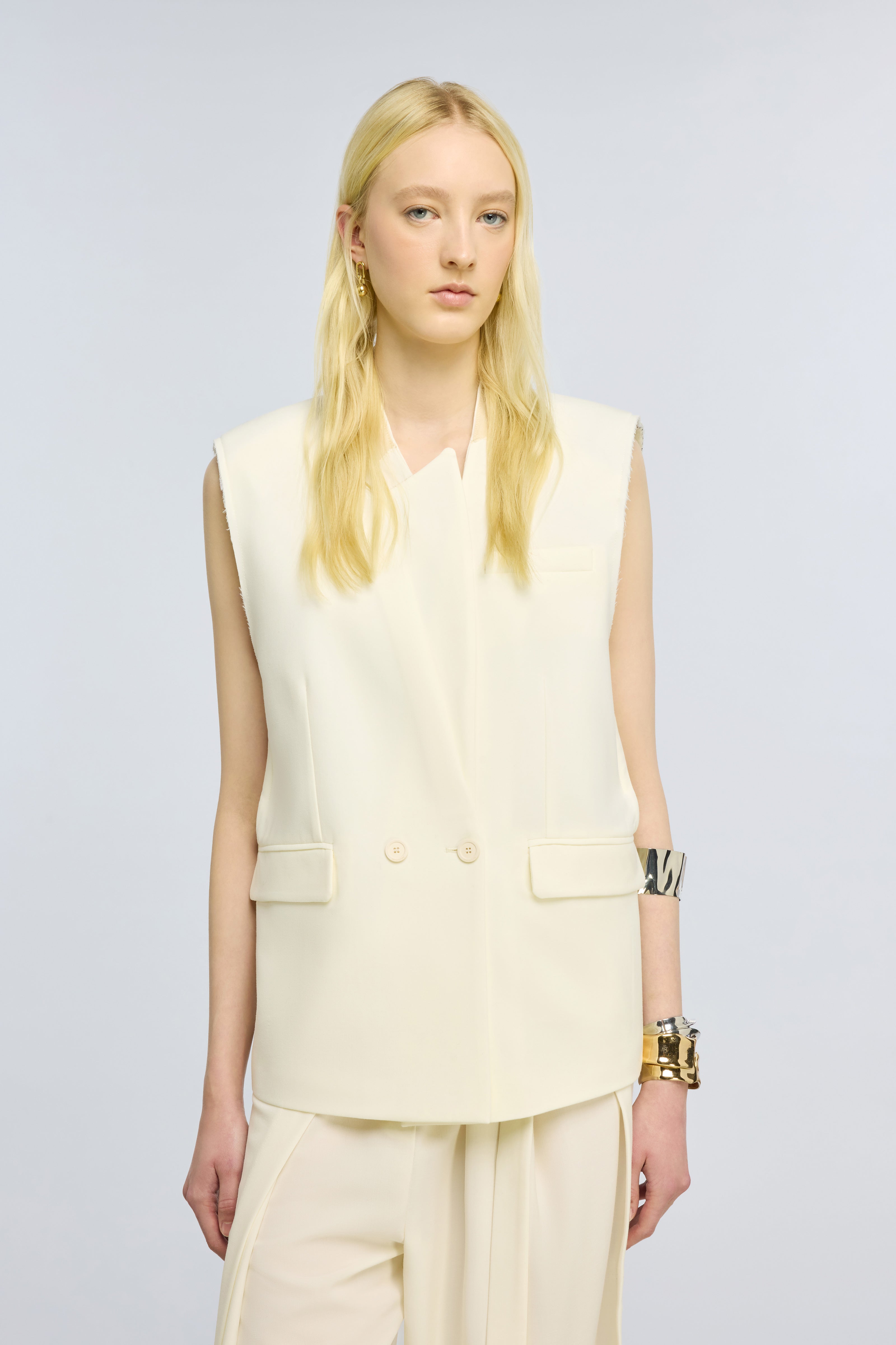 Semicouture Marsha gilet burro fresco lana