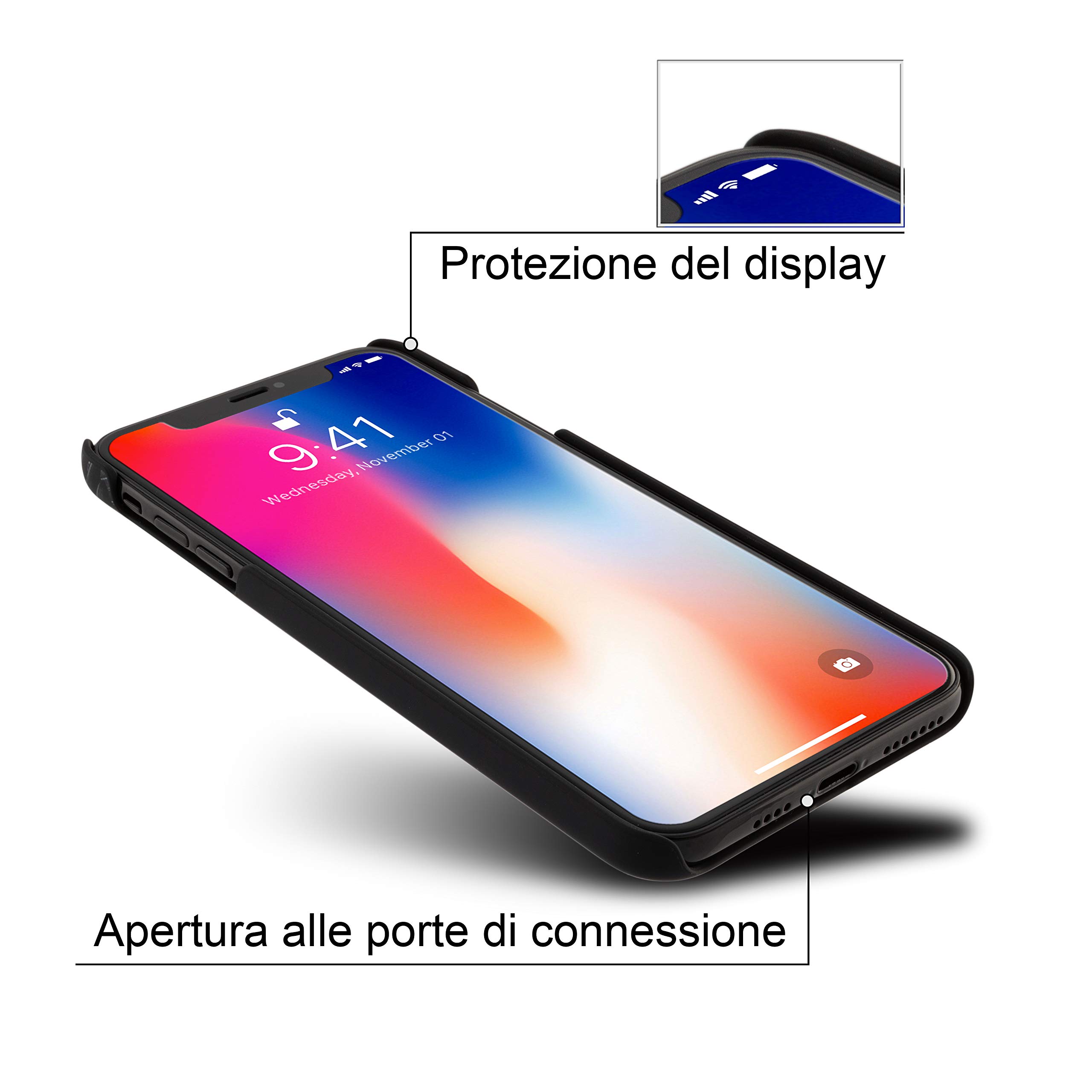Marcelo Burlon County of Milan cover iPhone XS X vetro 9H