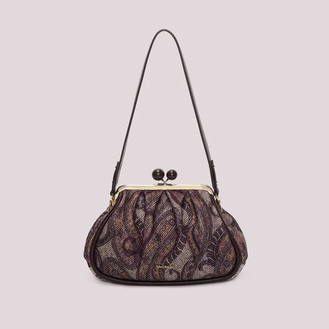 Mimi Mua Clutch Fantasia con Chiusura a Sfere Borsa Prugna
