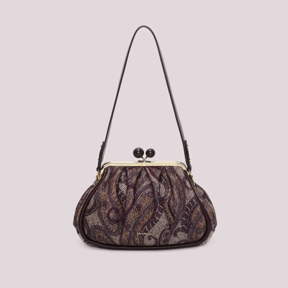 Mimi Mua Clutch Fantasia con Chiusura a Sfere Borsa Prugna