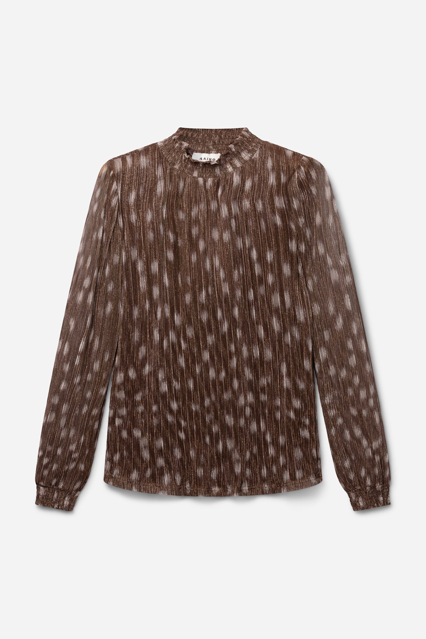 Aaiko Tory Bambi top marrone lurex collo alto