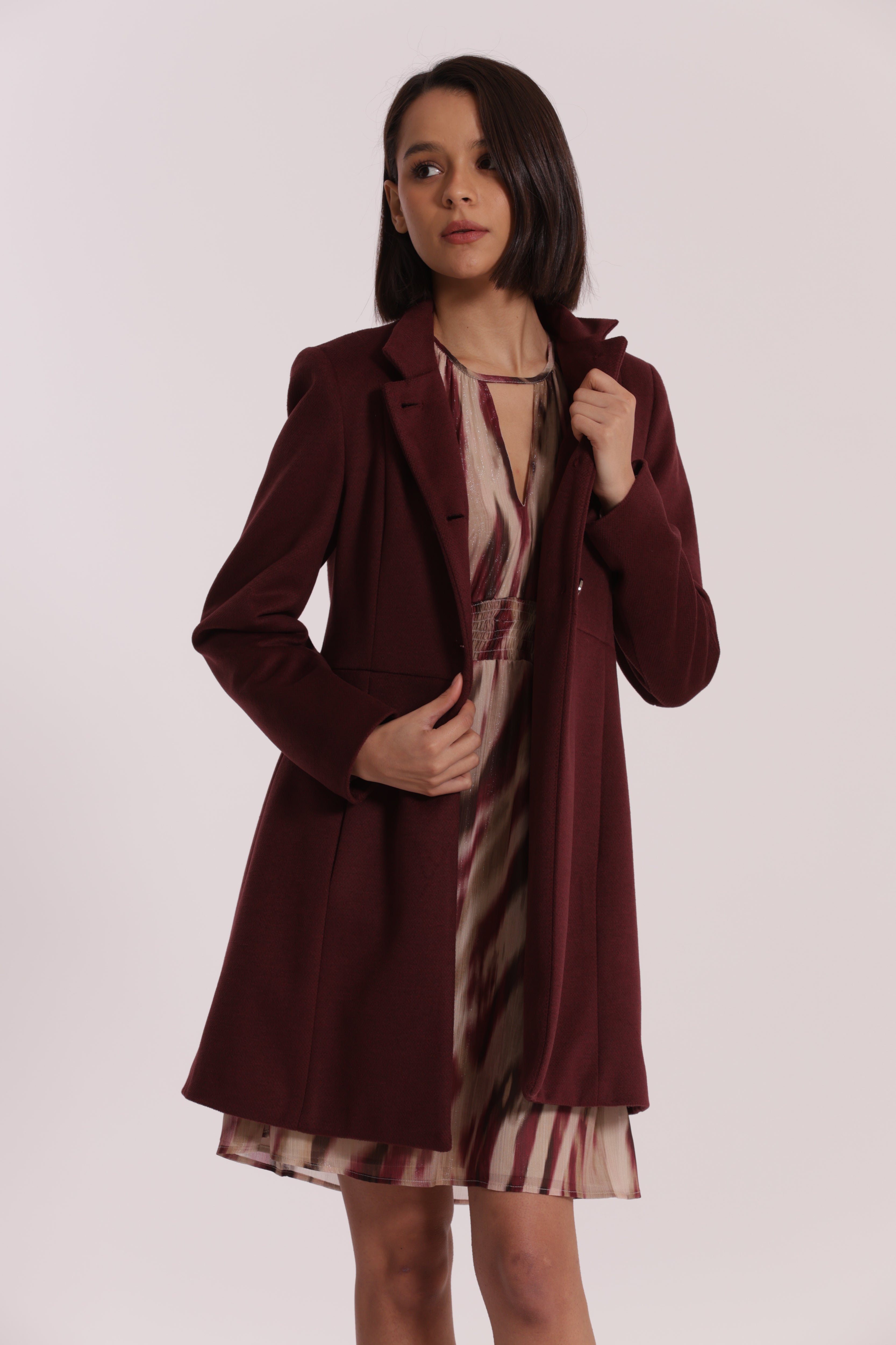 Mimi Mua Cappotto Baronetto Collo Coreana Nero