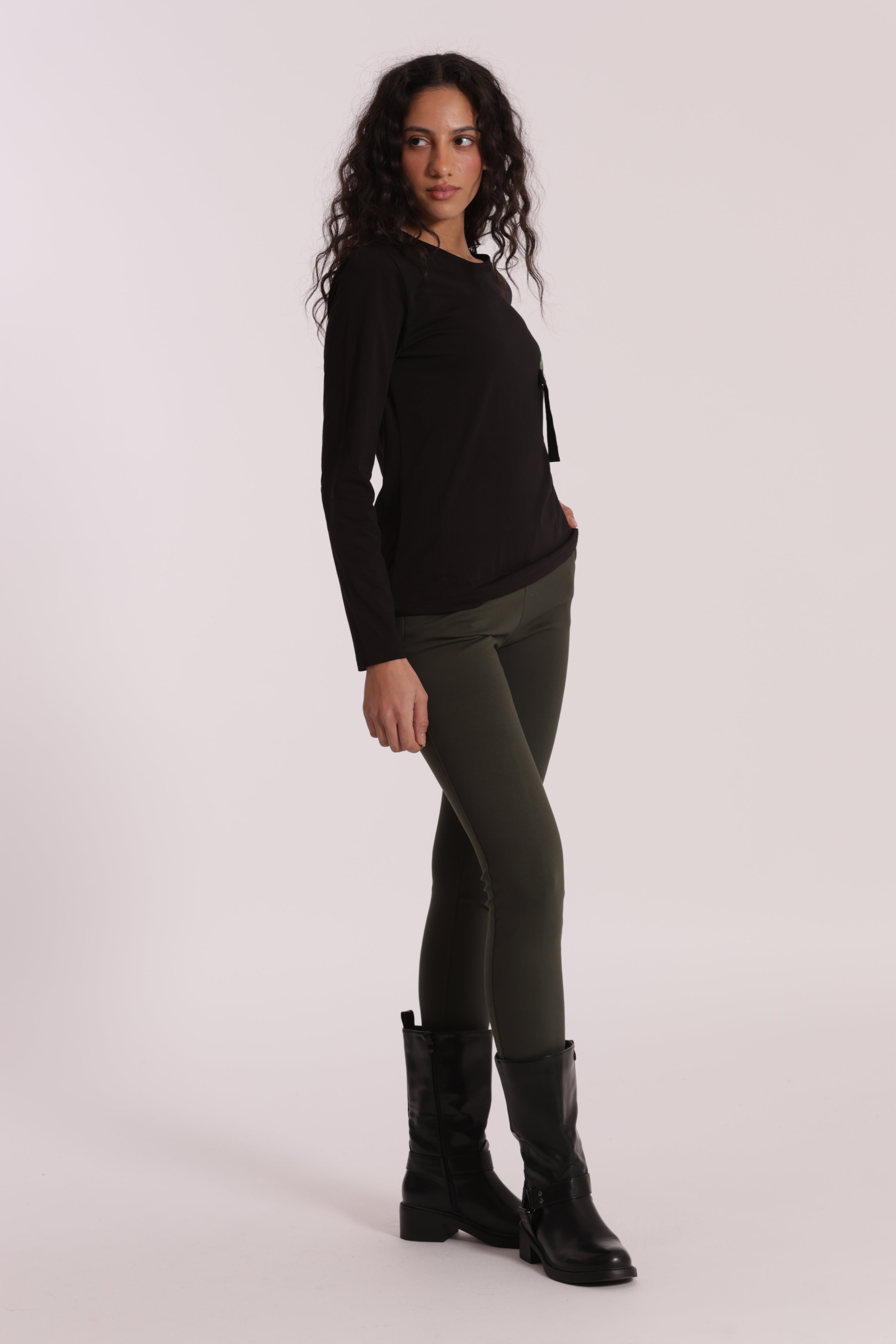 Mimi Mua Pantalone Push Up Punto Milano Nero