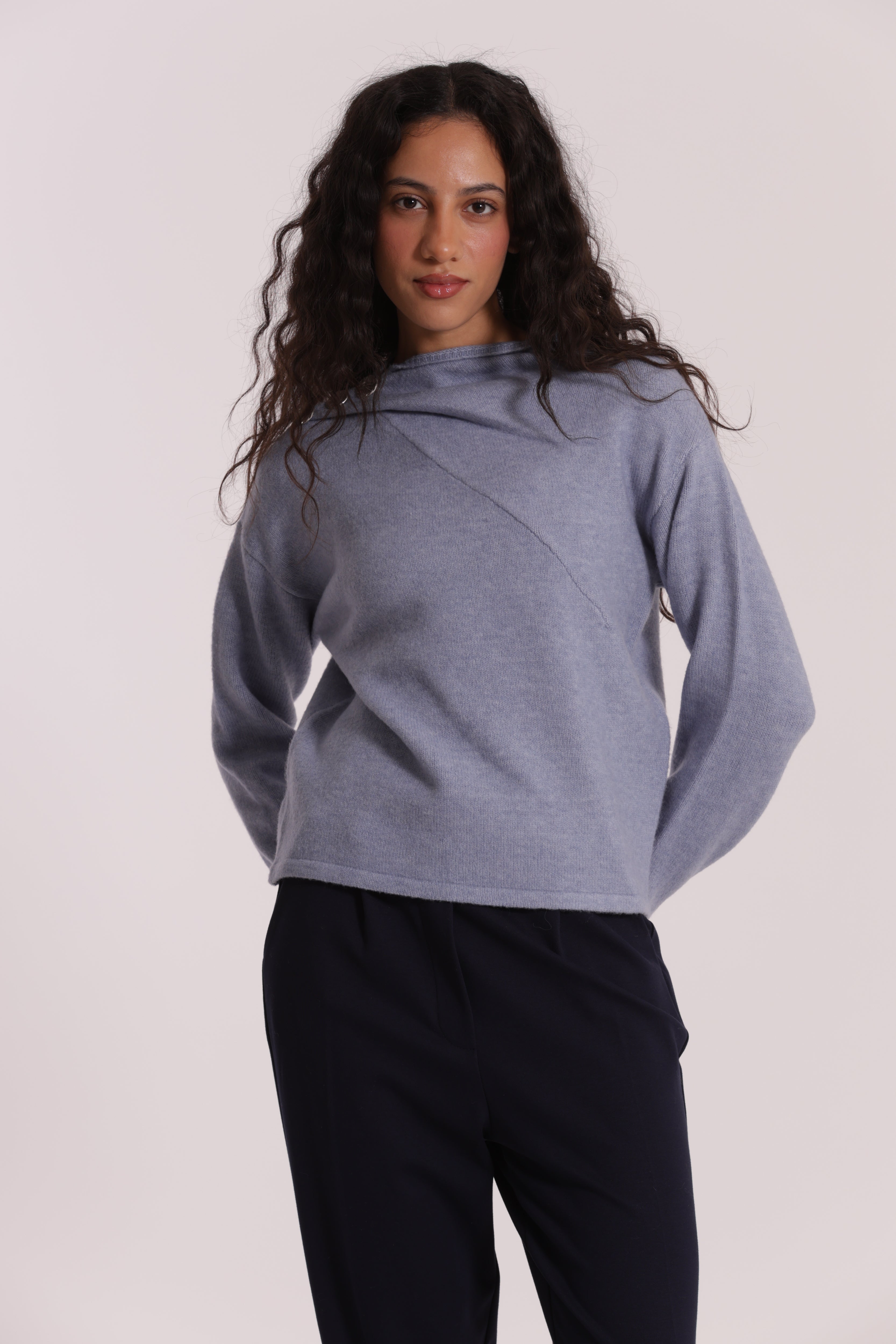 Mimi Mua Maglia Bottoni Spalla Panna Misto Lana