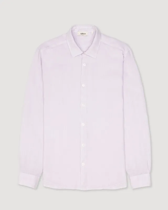 Altea Bond camicia lino viola glicine regular