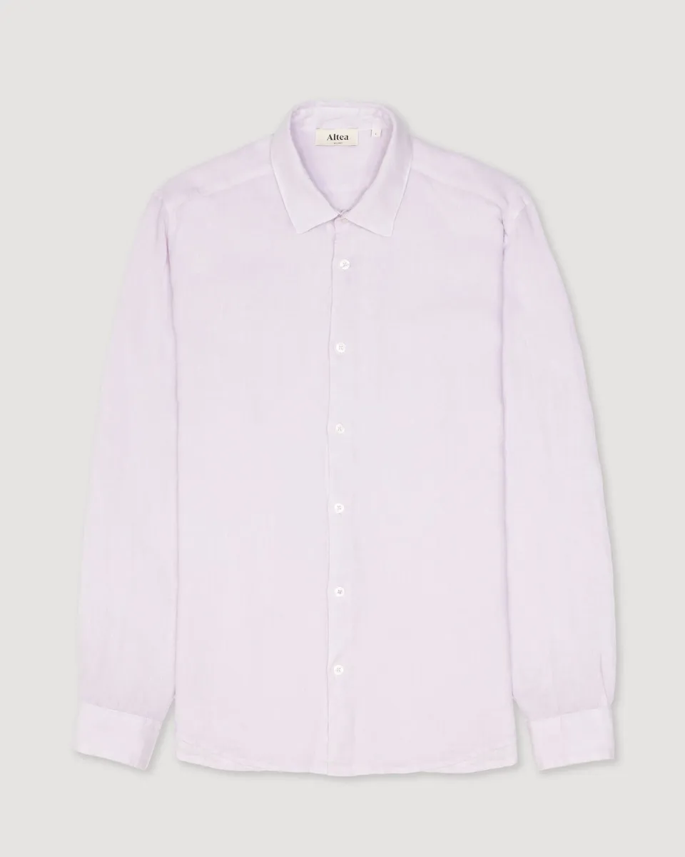 Altea Bond camicia lino viola glicine regular