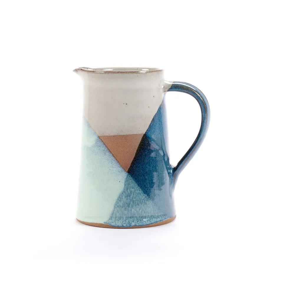On Earth Voile caraffa gres blu h 15 cm