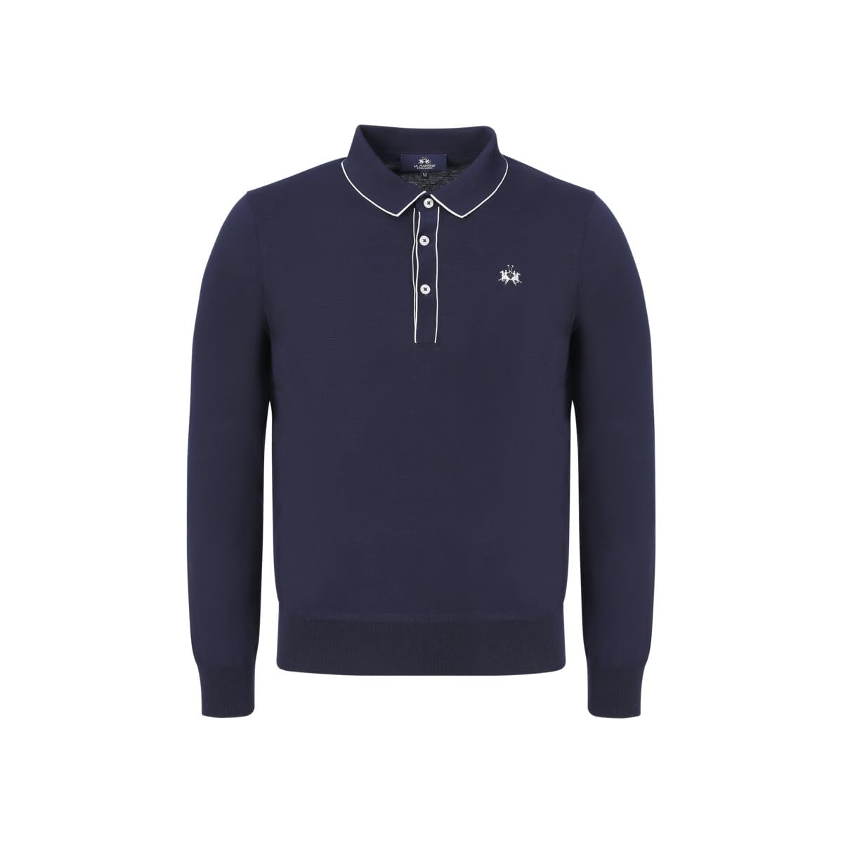 La Martina MCS006 polo manica lunga uomo cotone seta