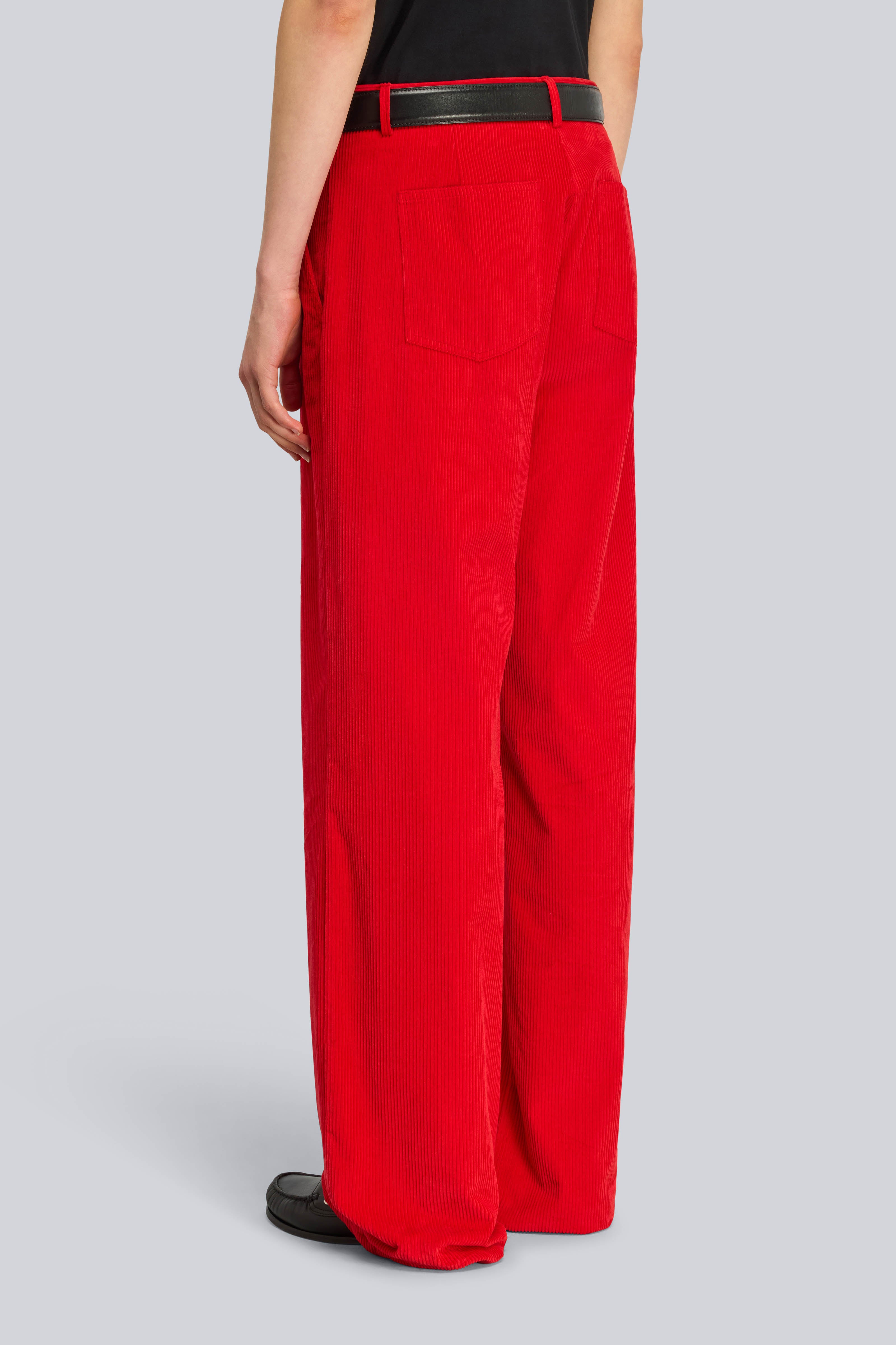 Semicouture Quennie pantalone velluto rosso lacca