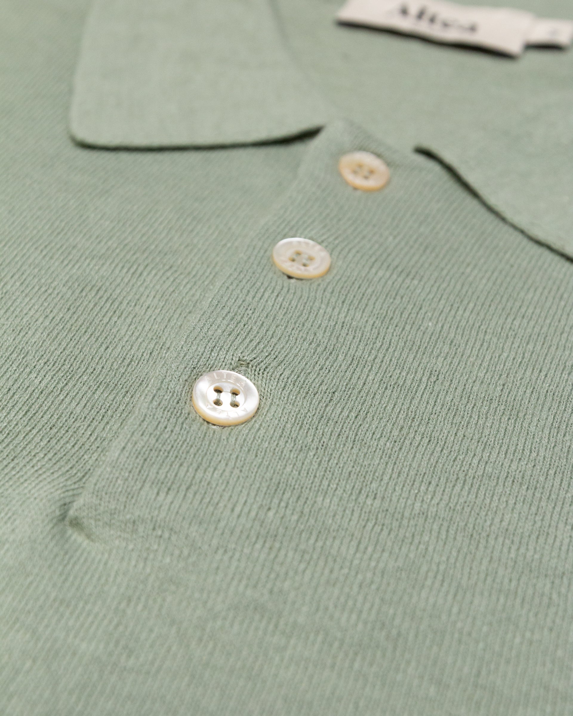 Altea polo maglia lino cotone verde taschino
