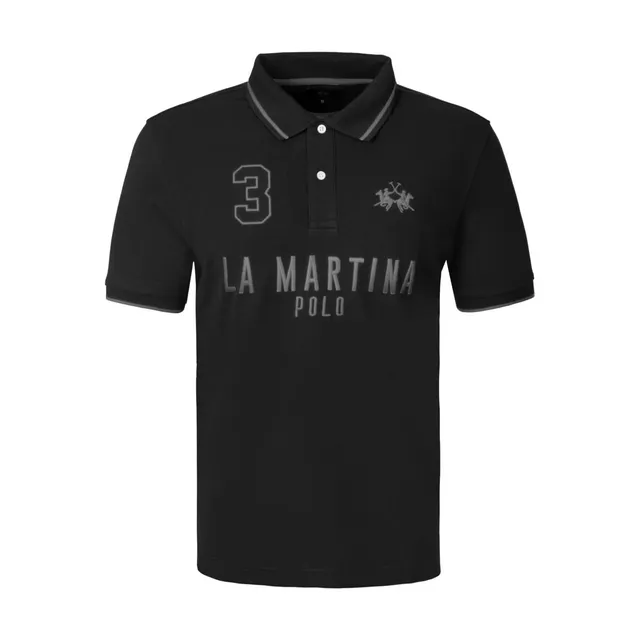 La Martina MCP320 PK001 polo nera taglia M in cotone
