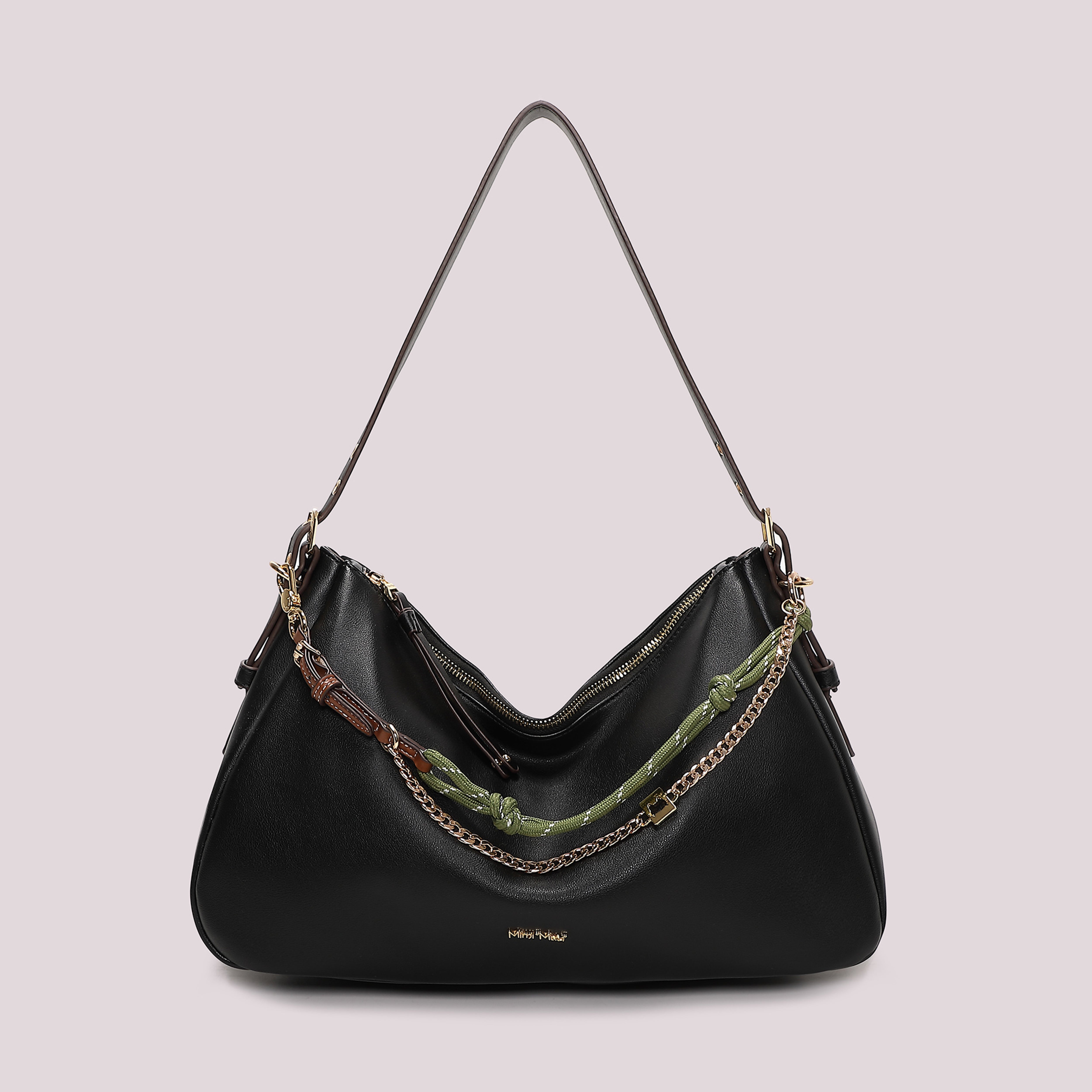 Mimi Mua Borsa a spalla bianca con corda 37cm