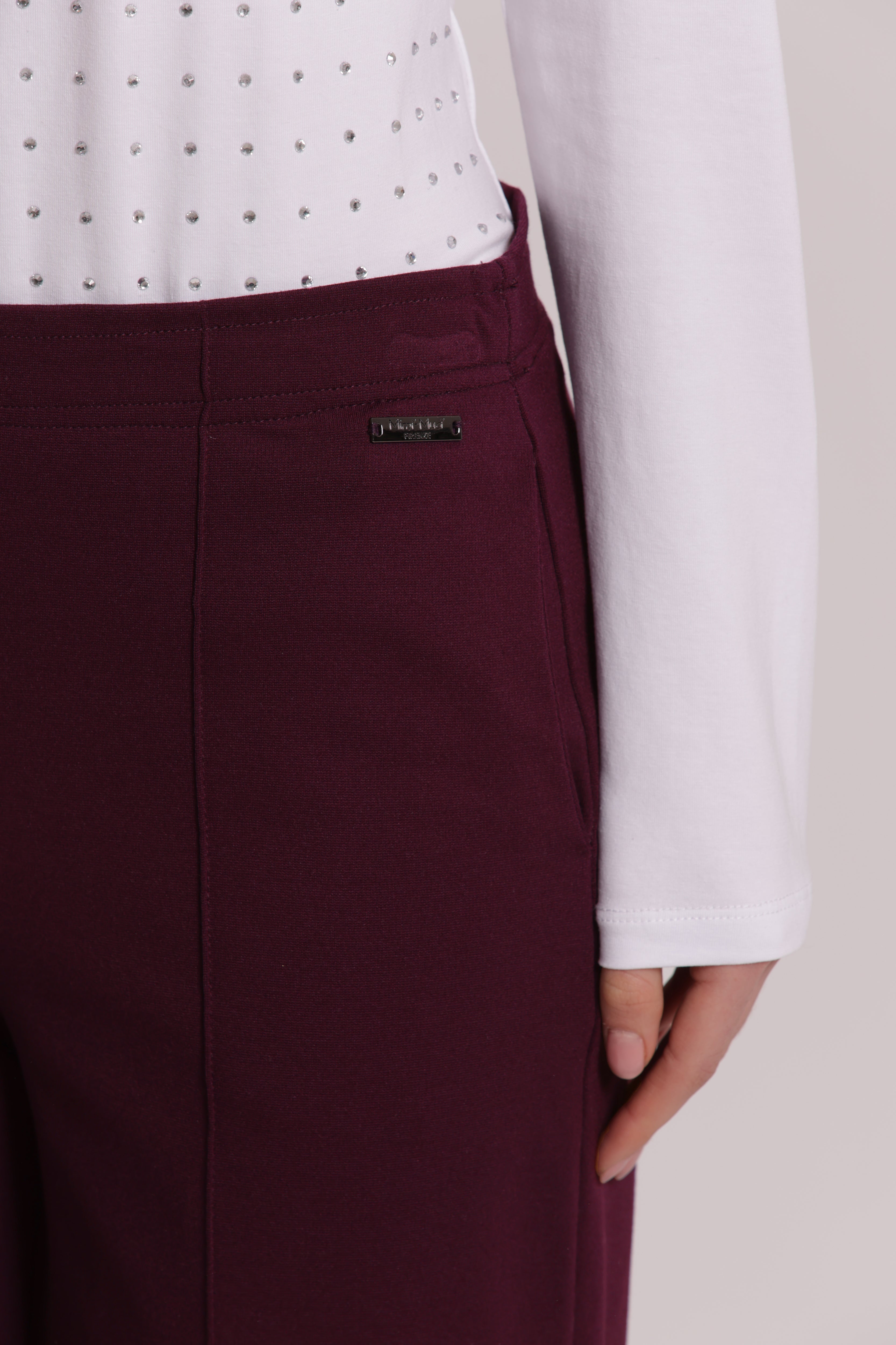 Mimi Mua Pantalone Spacco Punto Milano Nero