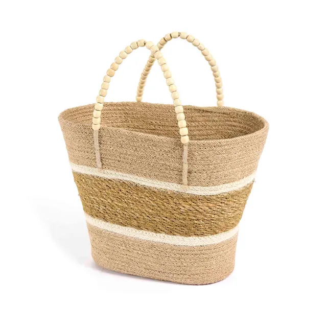 On Earth Cooperative Collection Pearl cesto borsa juta naturale 36x15x25 cm