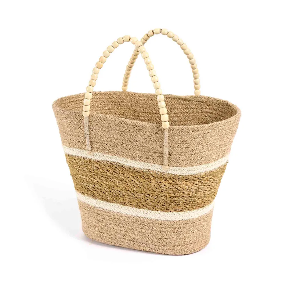 On Earth Cooperative Collection Pearl cesto borsa juta naturale 36x15x25 cm