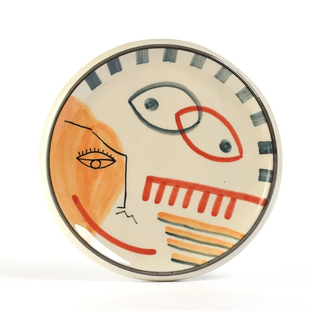 On Earth Cooperative Collection Face piatto vassoio ceramica 28 cm