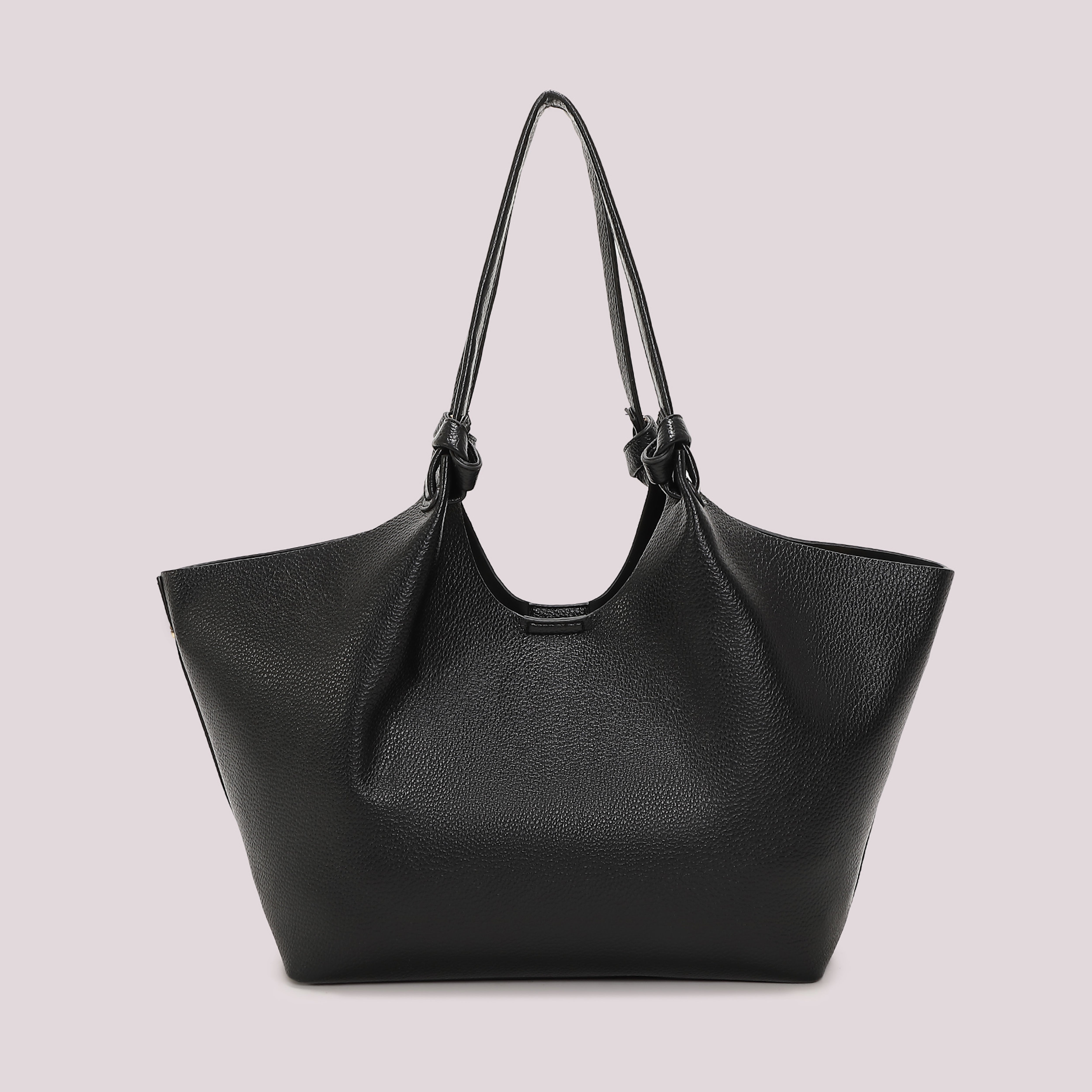 Mimi Mua borsa a spalla grande nera ecopelle