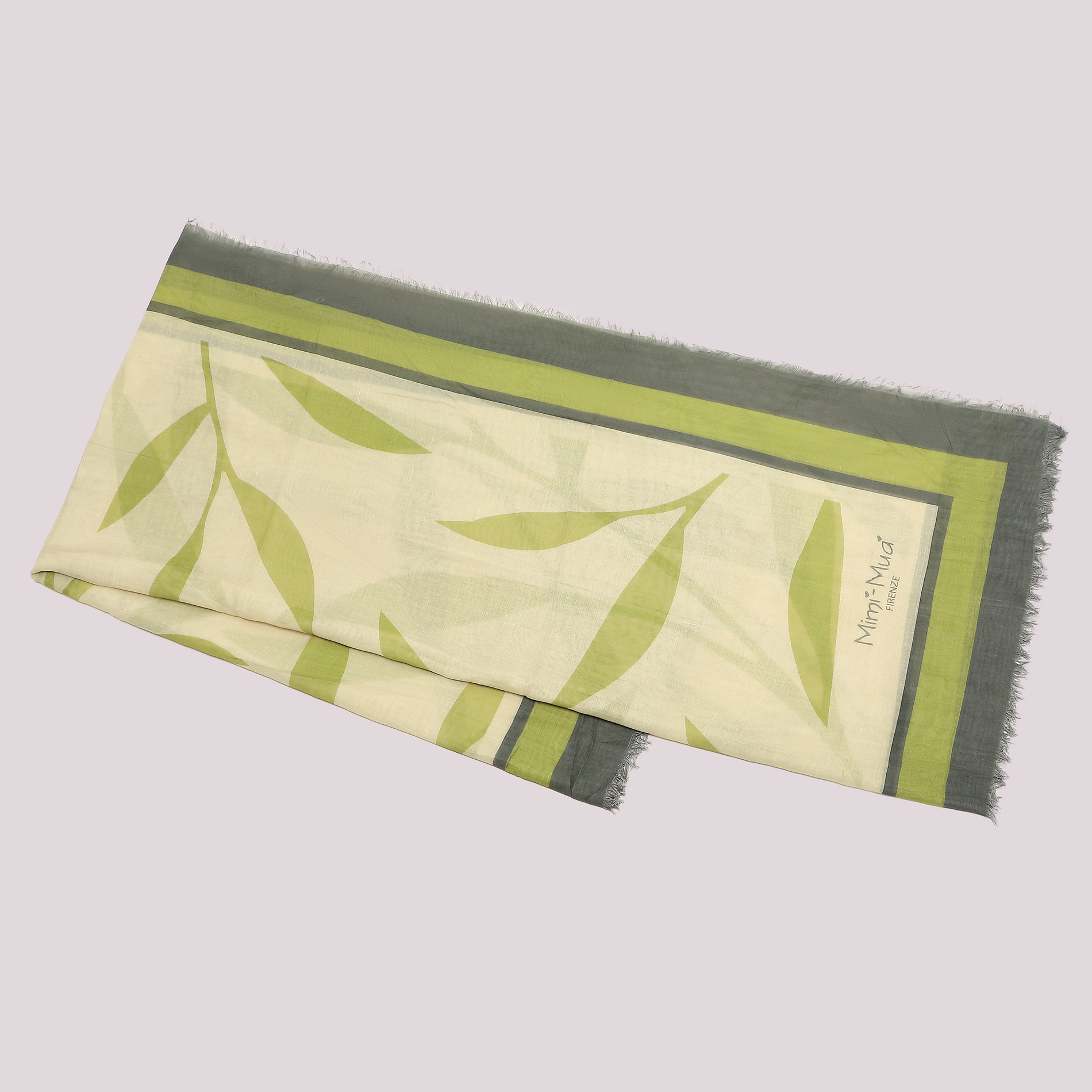Mimi Mua Foulard Foglioline Nero 135x135cm