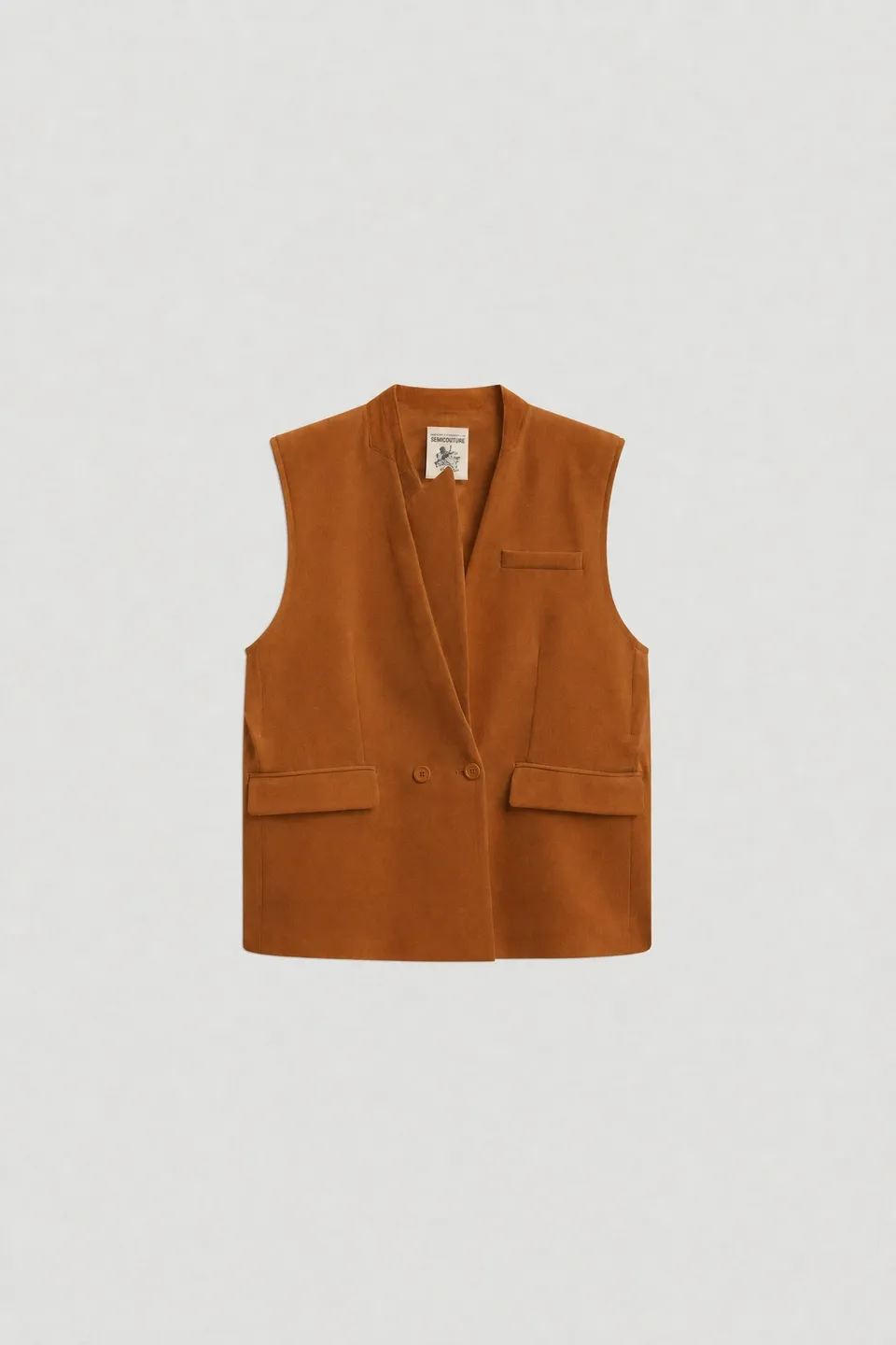 Semicouture Marsha gilet burro fresco lana