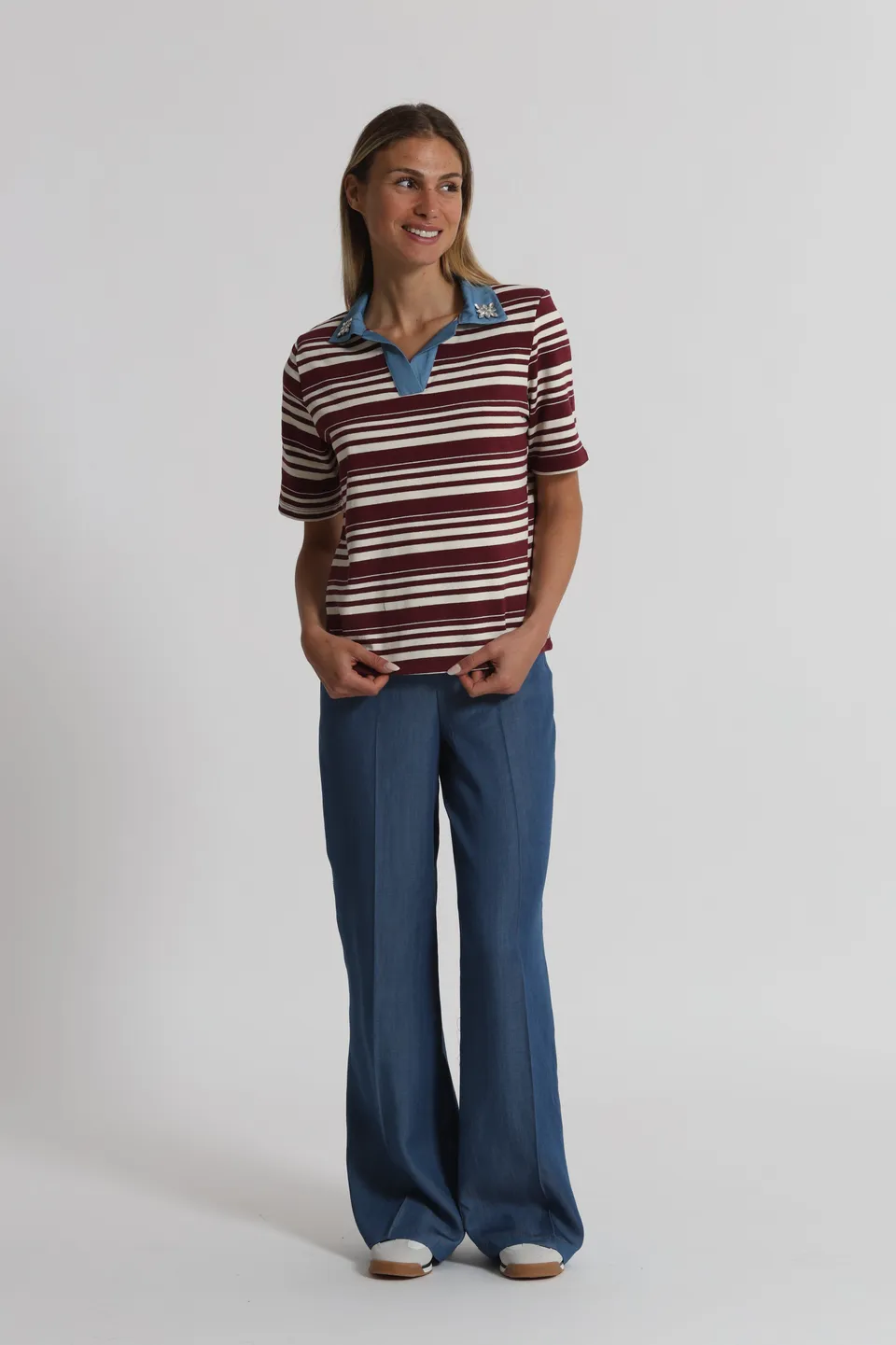 Mimi Mua Pantalone Lungo Denim Lyocell