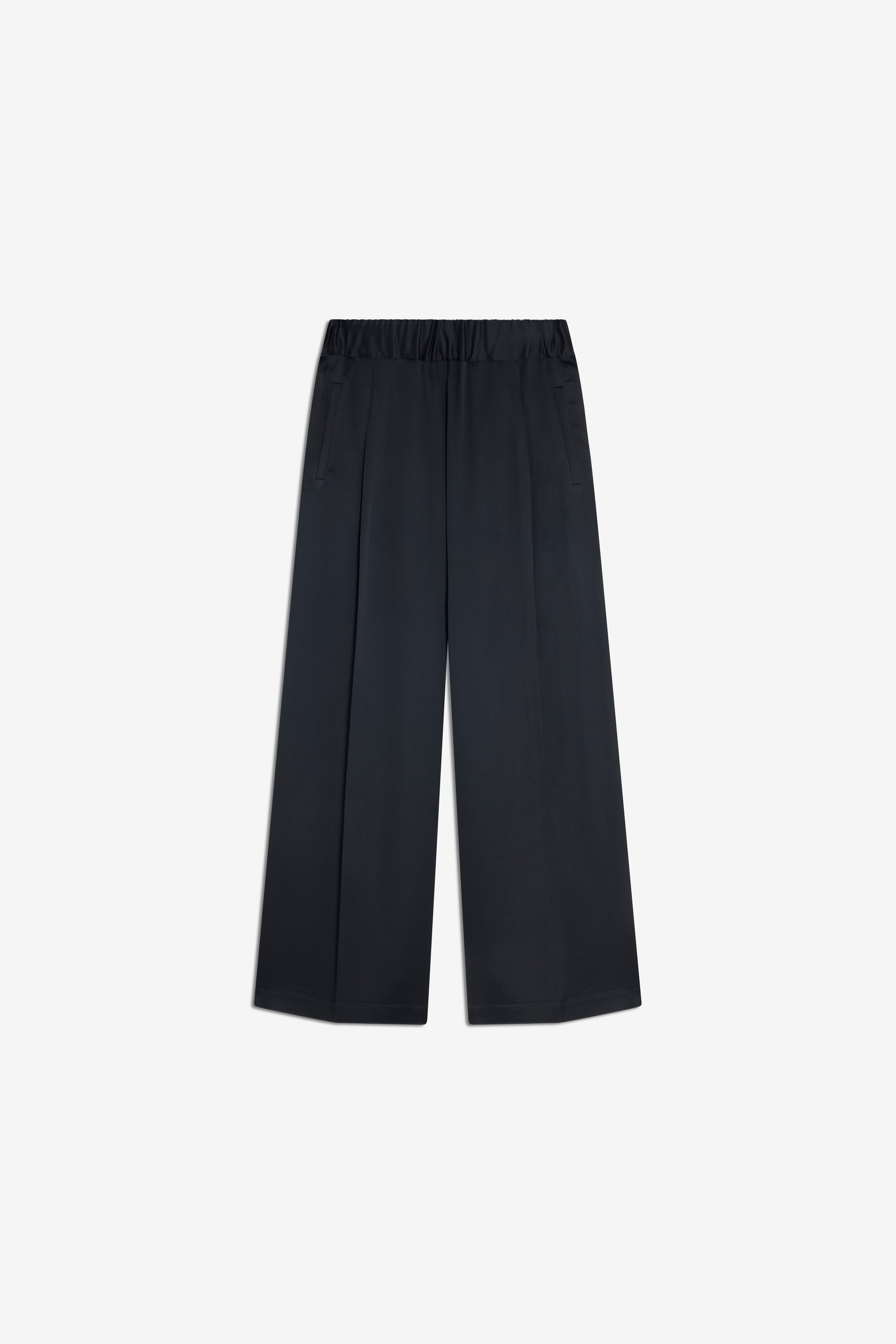 Semicouture Jhonny S6WM31 pantalone palazzo blu notte
