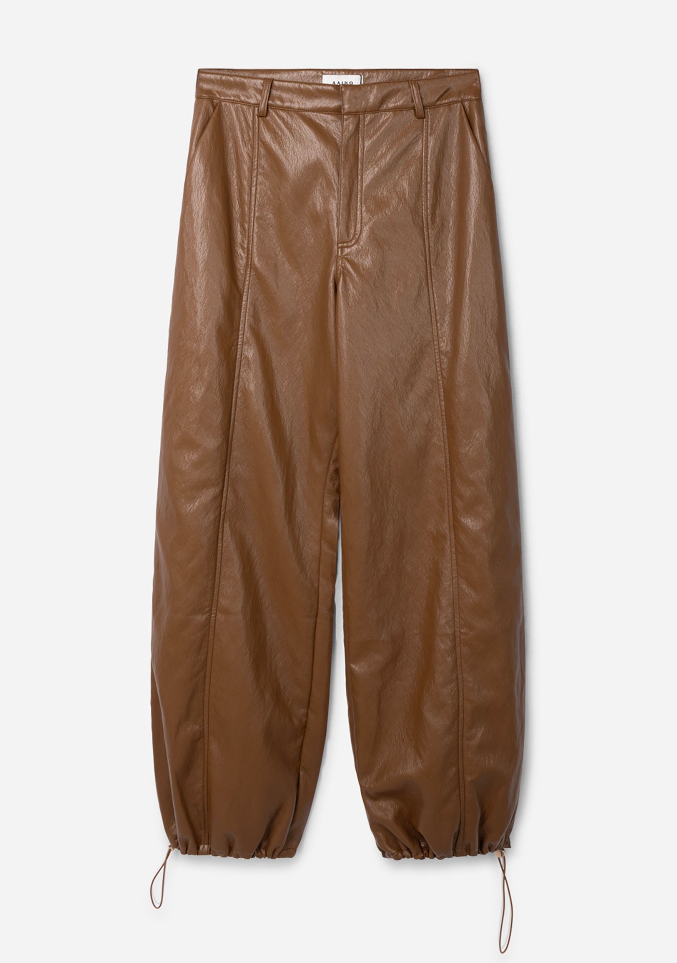 Aaiko Jet pantaloni marrone ecopelle Brown Sugar