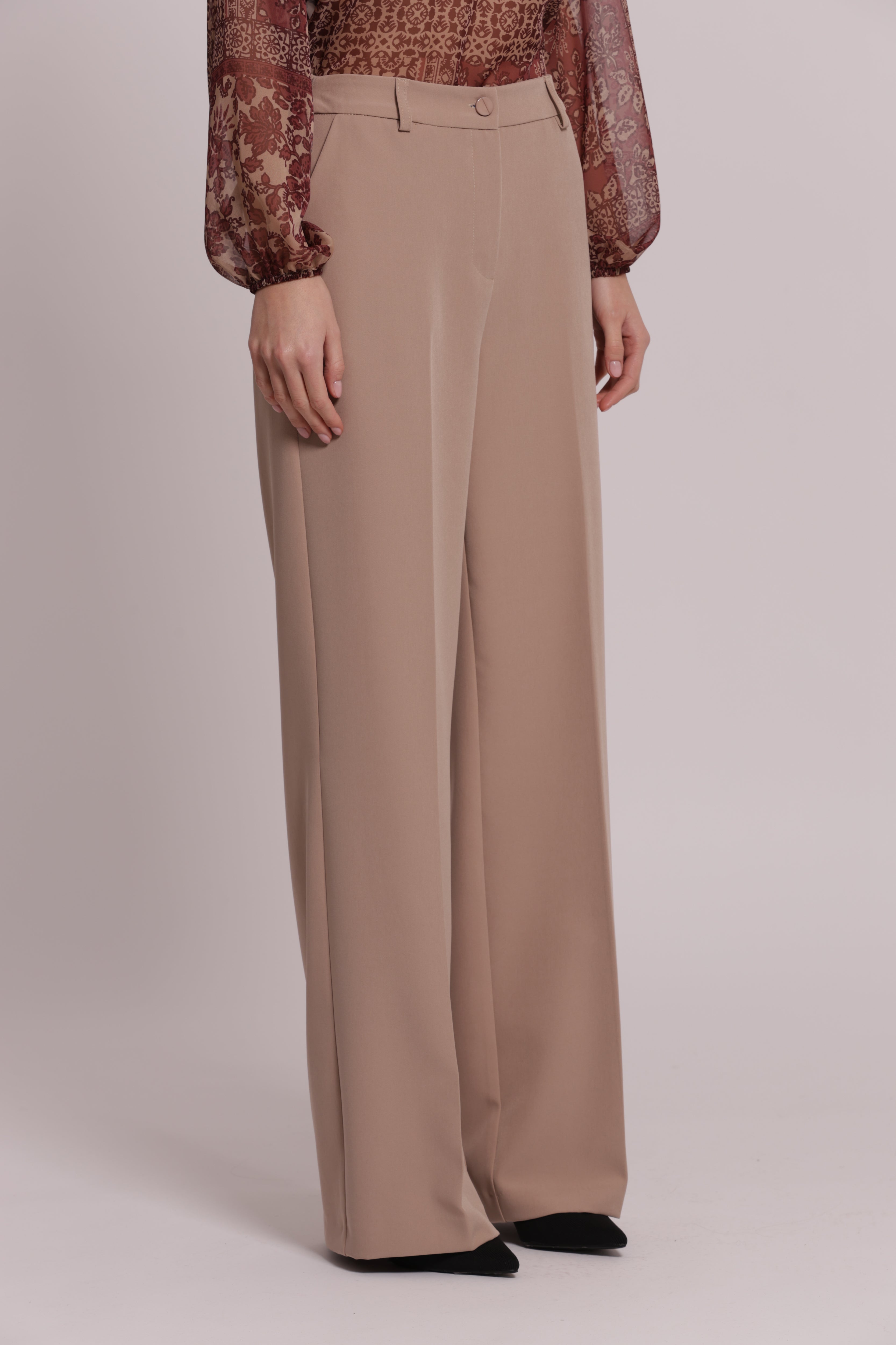 Mimi Mua Palazzo elastico pantalone palazzo tessuto tecnico